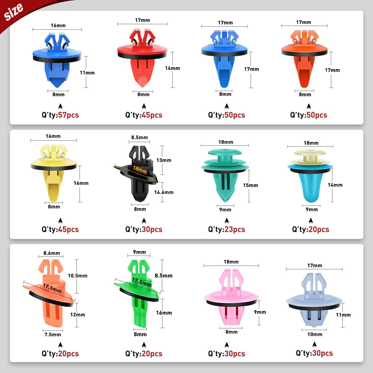 imageNilight 415 Pcs Car Retainer Clips ampamp Fastener Remover  18 Most Popular Sizes Auto Push Pin Rivets Set Door Trim Panel Compatible with GM Ford Toyota Honda Chrysler2 Years Warranty CL19420Pcs Clips Remover