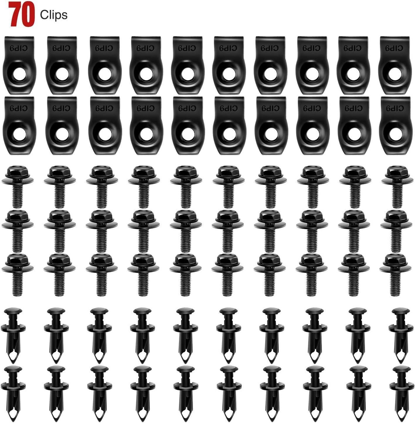 imageNilight 415 Pcs Car Retainer Clips ampamp Fastener Remover  18 Most Popular Sizes Auto Push Pin Rivets Set Door Trim Panel Compatible with GM Ford Toyota Honda Chrysler2 Years Warranty CL1970Pcs Extruded Unuts