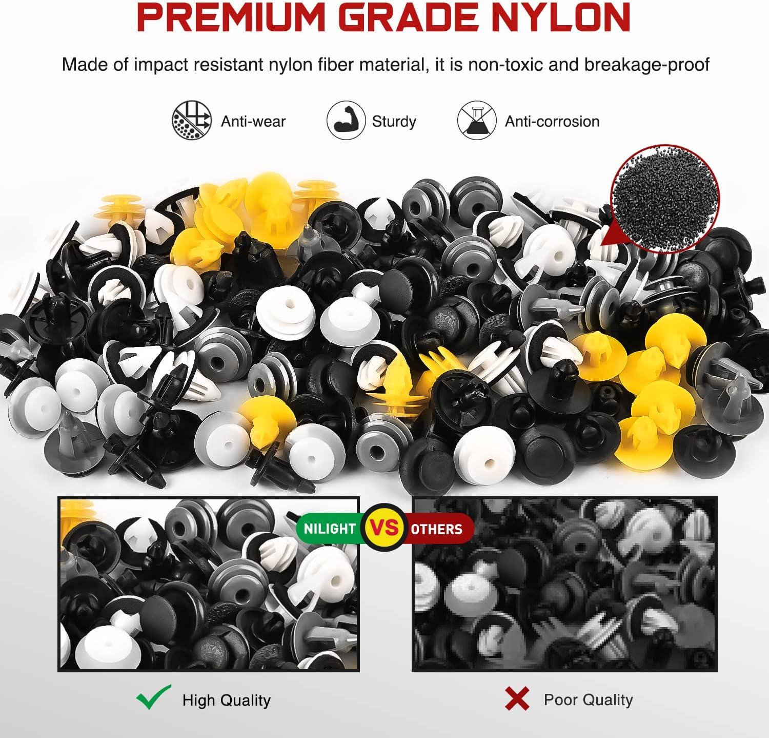 imageNilight 415 Pcs Car Retainer Clips ampamp Fastener Remover  18 Most Popular Sizes Auto Push Pin Rivets Set Door Trim Panel Compatible with GM Ford Toyota Honda Chrysler2 Years Warranty CL19189Pcs Clips Remover