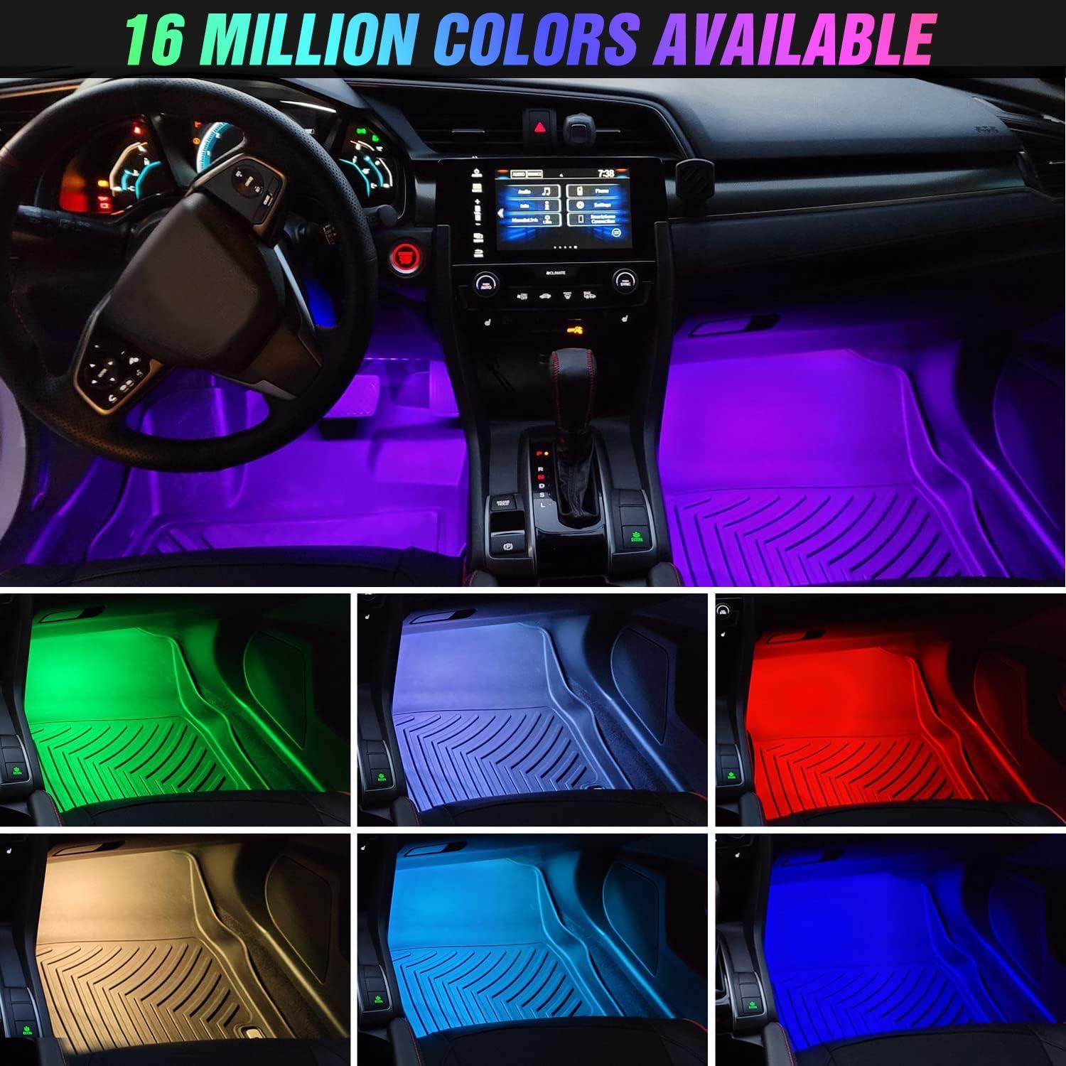 imageNilight 48 LEDs DC 5V Multicolor Music Car Strip Light Under Dash Lighting Kit with Sound Active Function and Wireless Remote Control 2 Years Warranty 4PCS USB Interior Lights4PCS USB Interior LightsAPP