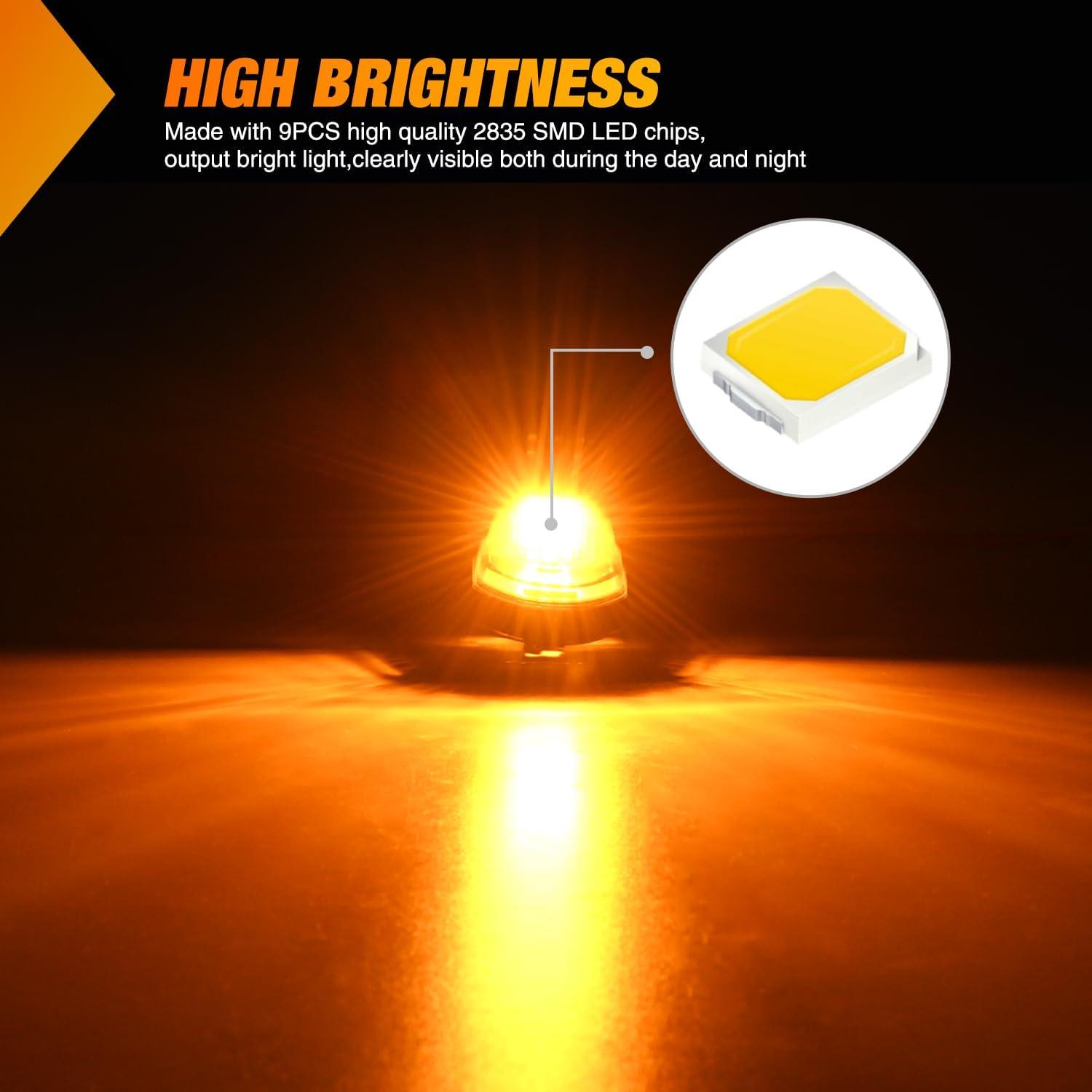 imageNilight 4PCS 39 Inch 3 Led Truck Trailer Light Front Rear LED Side Marker Lights Clearance Indicator Lamp Waterproof Sealed Surface Mounted LED Marker LightSmoked Amber Ford F 20172022