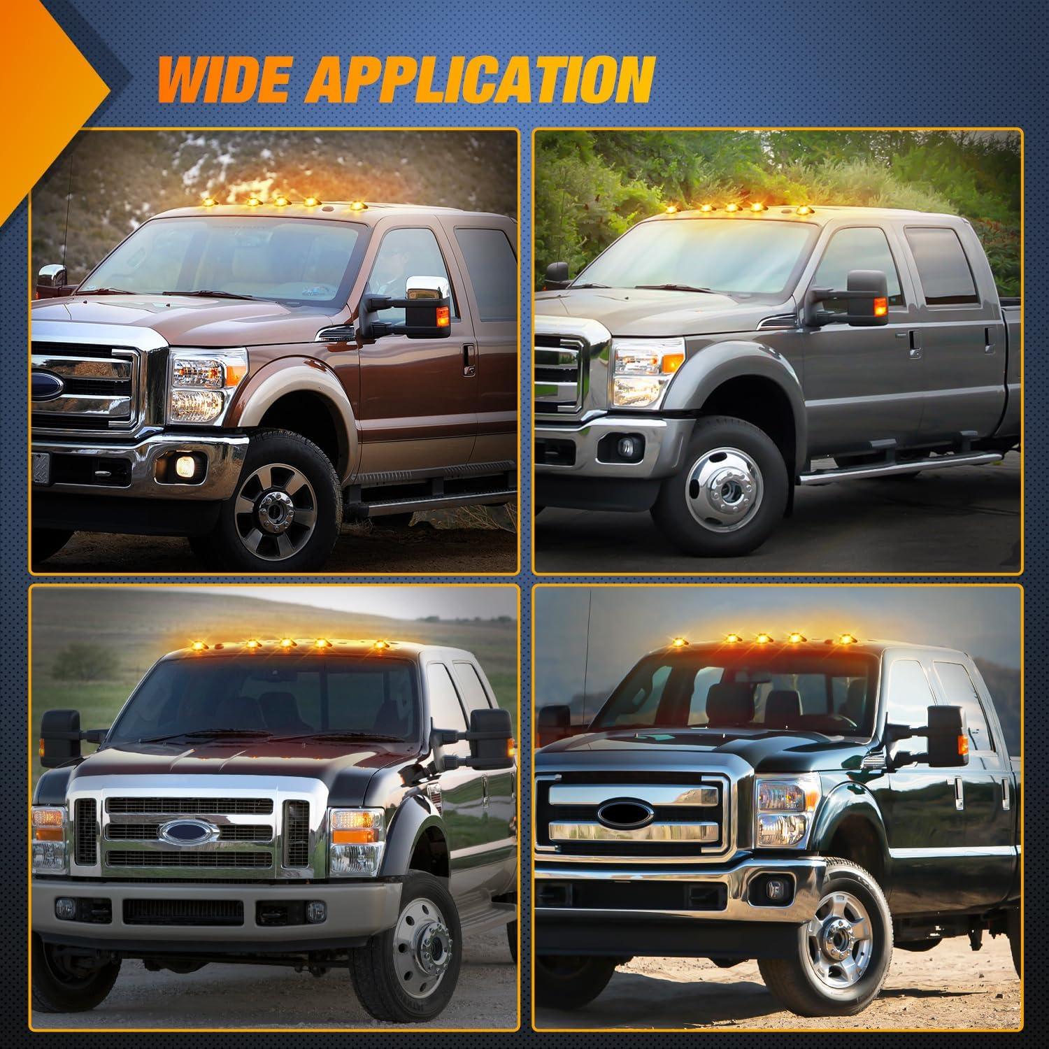 imageNilight 4PCS 39 Inch 3 Led Truck Trailer Light Front Rear LED Side Marker Lights Clearance Indicator Lamp Waterproof Sealed Surface Mounted LED Marker LightSmoked Amber Ford EF 19992016