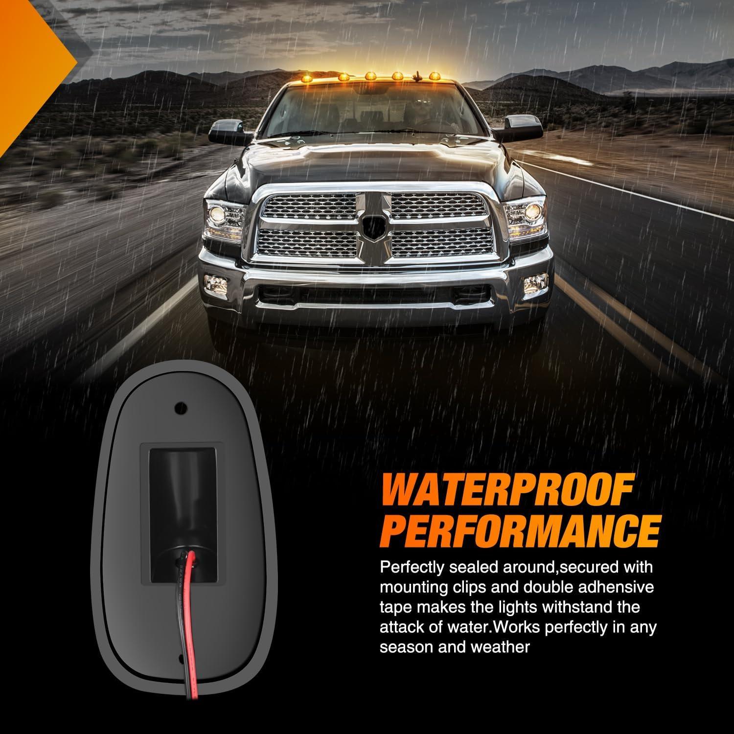 imageNilight 4PCS 39 Inch 3 Led Truck Trailer Light Front Rear LED Side Marker Lights Clearance Indicator Lamp Waterproof Sealed Surface Mounted LED Marker LightSmoked Amber Dodge Ram 20032018