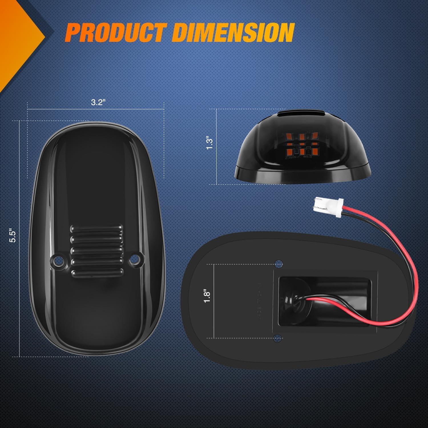 imageNilight 4PCS 39 Inch 3 Led Truck Trailer Light Front Rear LED Side Marker Lights Clearance Indicator Lamp Waterproof Sealed Surface Mounted LED Marker LightSmoked Amber Dodge Ram 19992002