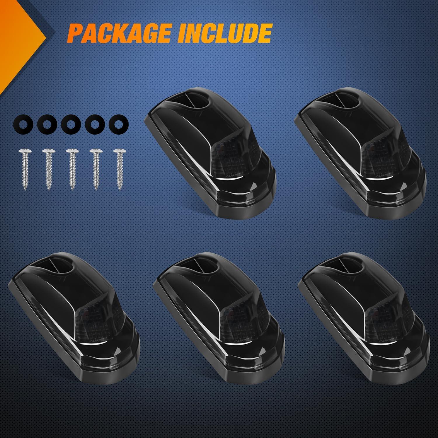 imageNilight 4PCS 39 Inch 3 Led Truck Trailer Light Front Rear LED Side Marker Lights Clearance Indicator Lamp Waterproof Sealed Surface Mounted LED Marker LightSmoked Amber Ford F 20172022