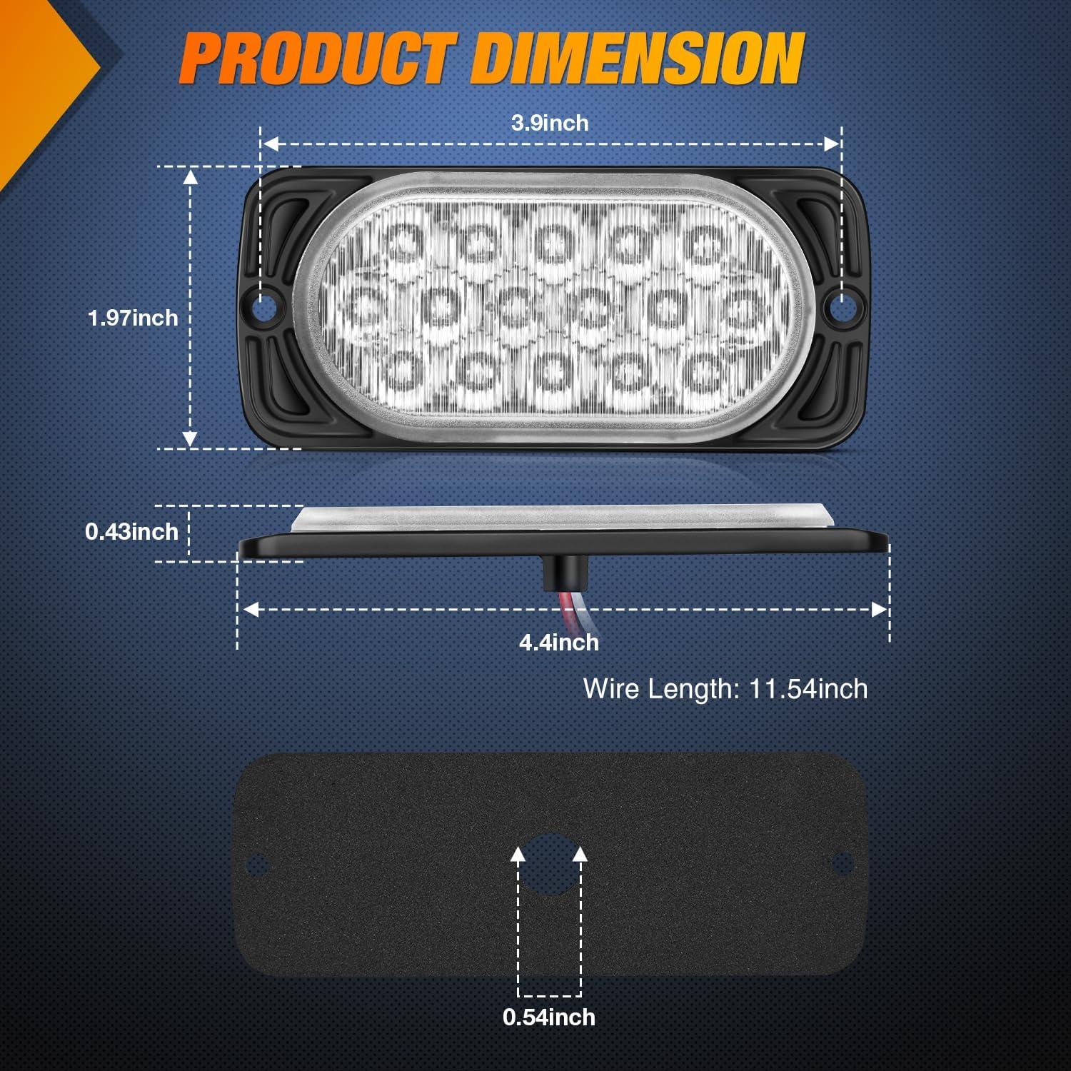 imageNilight 4PCS 6quot Oval LED Trailer Tail Lights 4PCS 10 LED wFlush Mount Grommets Plugs ReverseBack Up Trailer Lights for RV Truck Jeep44Inch White 2Pcs