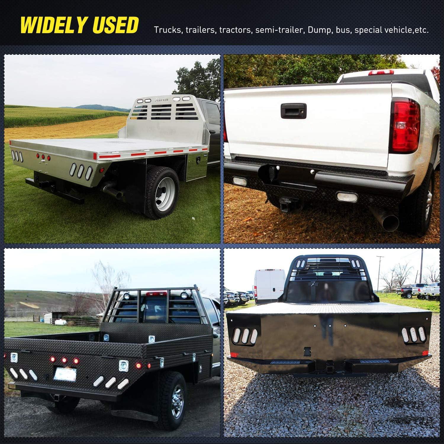 imageNilight 4PCS 6quot Oval LED Trailer Tail Lights 4PCS 10 LED wFlush Mount Grommets Plugs ReverseBack Up Trailer Lights for RV Truck JeepRedWhite 4Pcs