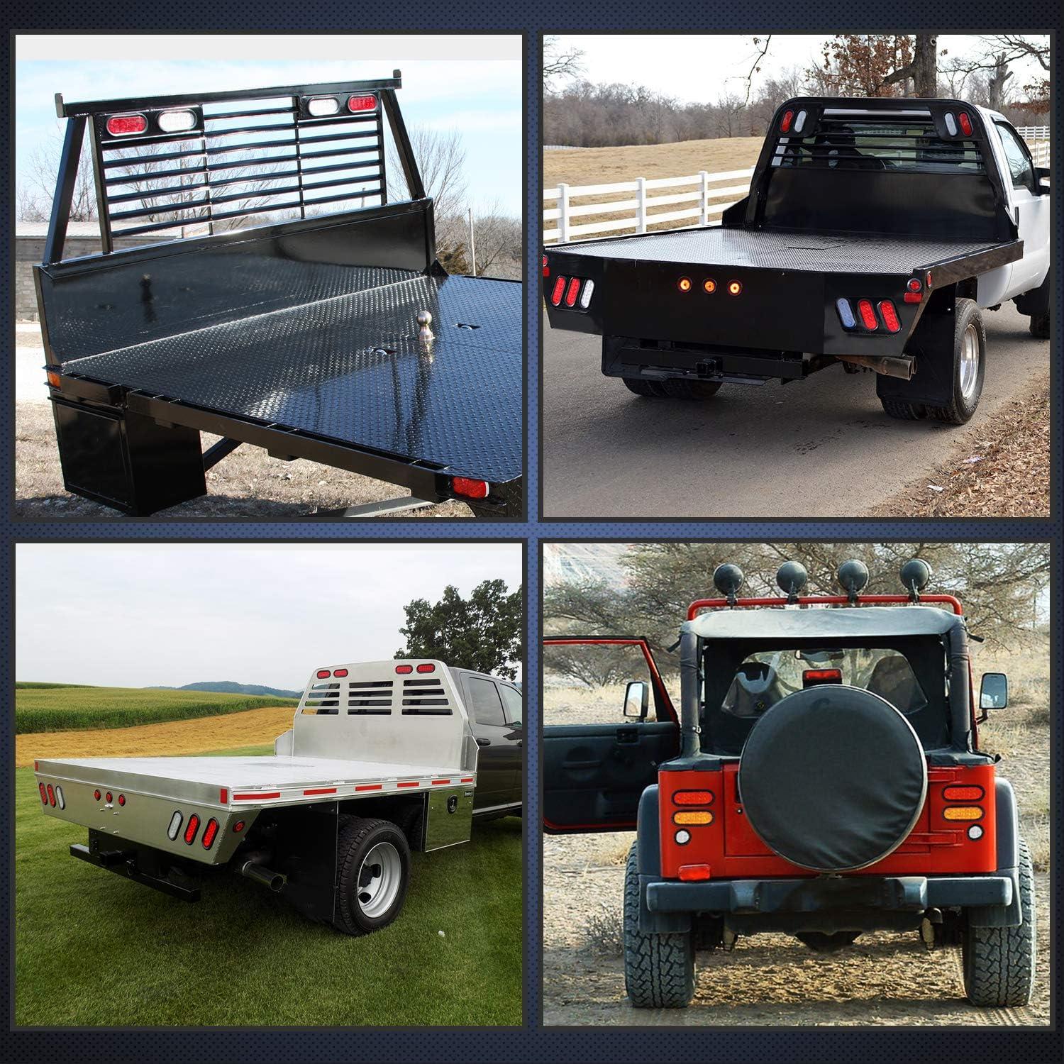 imageNilight 4PCS 6quot Oval LED Trailer Tail Lights 4PCS 10 LED wFlush Mount Grommets Plugs ReverseBack Up Trailer Lights for RV Truck JeepRedWhite 4Pcs