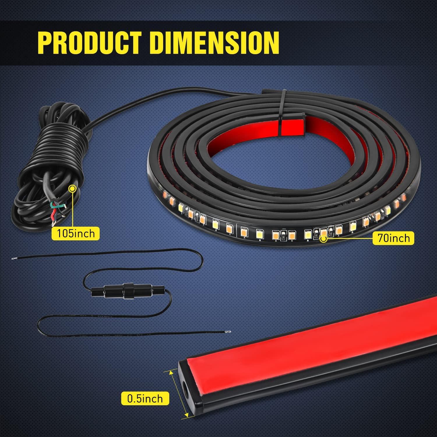 imageNilight 4Pcs Car Underglow Neon Accent Strip Lights 252 LEDs RGB 8 Color Sound Active Function Music Mode with Wireless Remote Control Underbody Light Strips for Cars Van SUV Truck70 Running Board Lights WhiteAmber