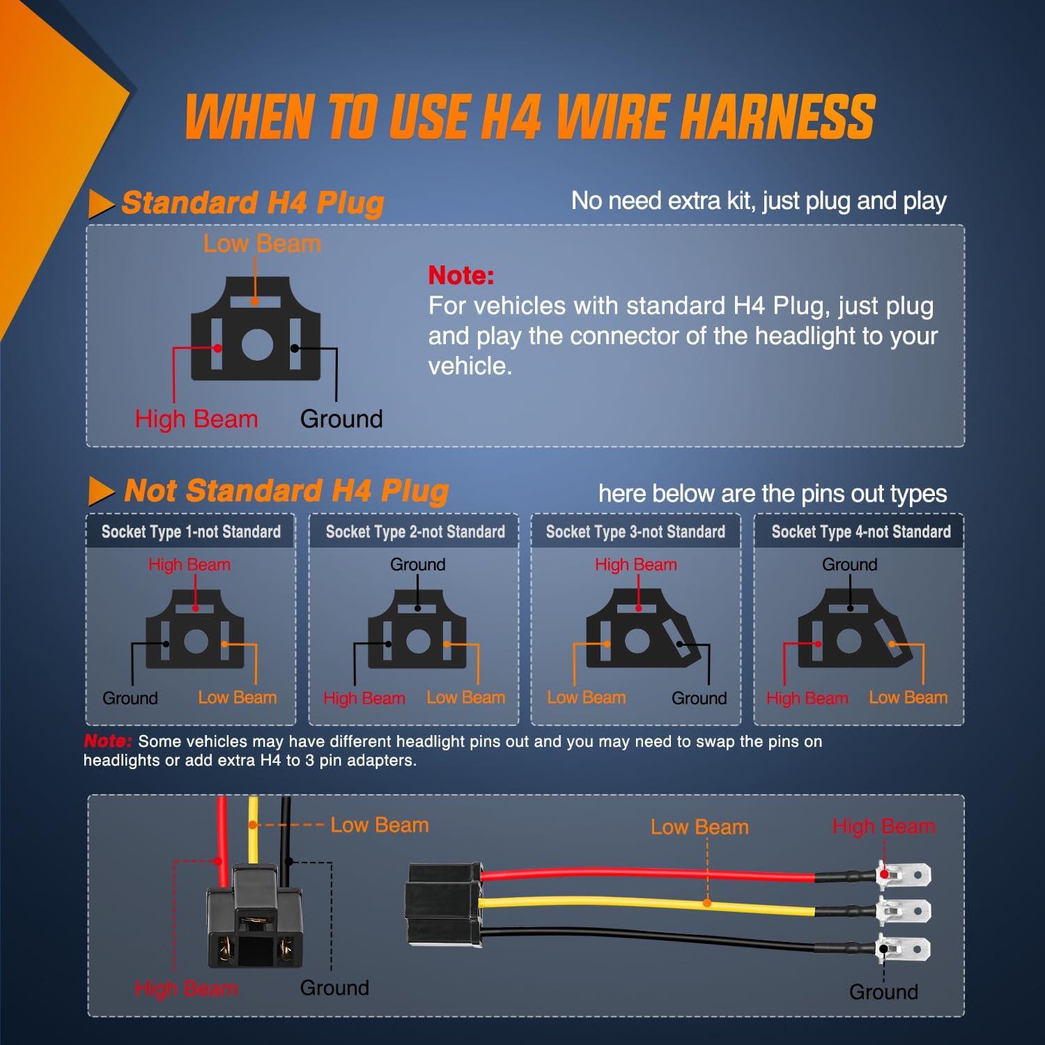 imageNilight 4x6 Inch LED Headlights 45W HiLo Sealed Beam Rectangular Headlight Replacement H4651 H4652 H4656 H4666 H6545 Compatible with Chevy Kenworth Peterbil Ford Freightliner OldsmobileSilver 4PCS4Pcs 4x6 wprojector Silver