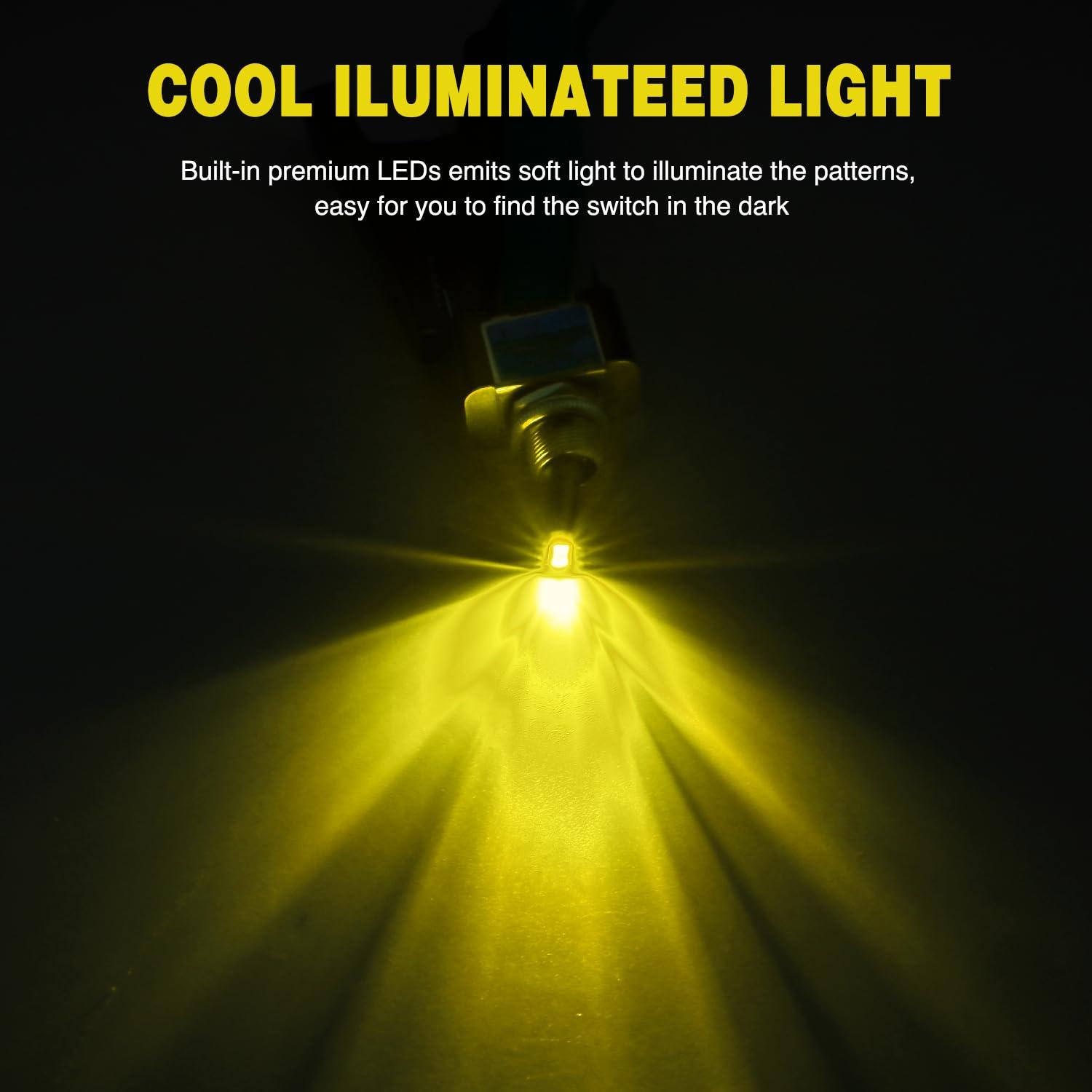 imageNilight 5 Pack 6Pin Heavy Duty Rocker Toggle Switch 15A 250V 20A 125V DPDT 6 Pin ONOffON Switch Metal Bat Waterproof Boot Cap Cover3Pin Led Toggle Switch Yellow