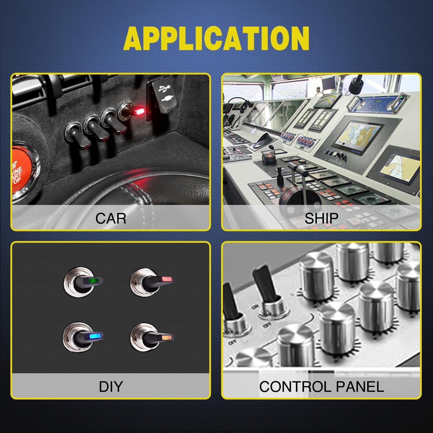 imageNilight 5 Pack 6Pin Heavy Duty Rocker Toggle Switch 15A 250V 20A 125V DPDT 6 Pin ONOffON Switch Metal Bat Waterproof Boot Cap Cover3Pin Led Toggle Switch Red