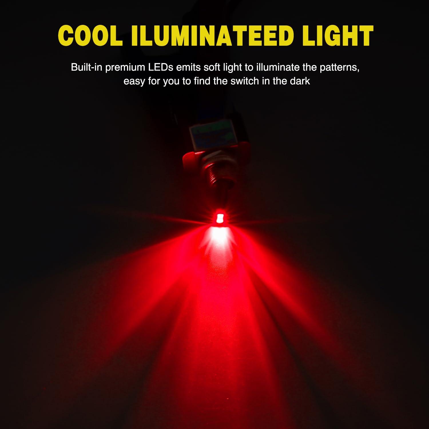 imageNilight 5 Pack 6Pin Heavy Duty Rocker Toggle Switch 15A 250V 20A 125V DPDT 6 Pin ONOffON Switch Metal Bat Waterproof Boot Cap Cover3Pin Led Toggle Switch Red