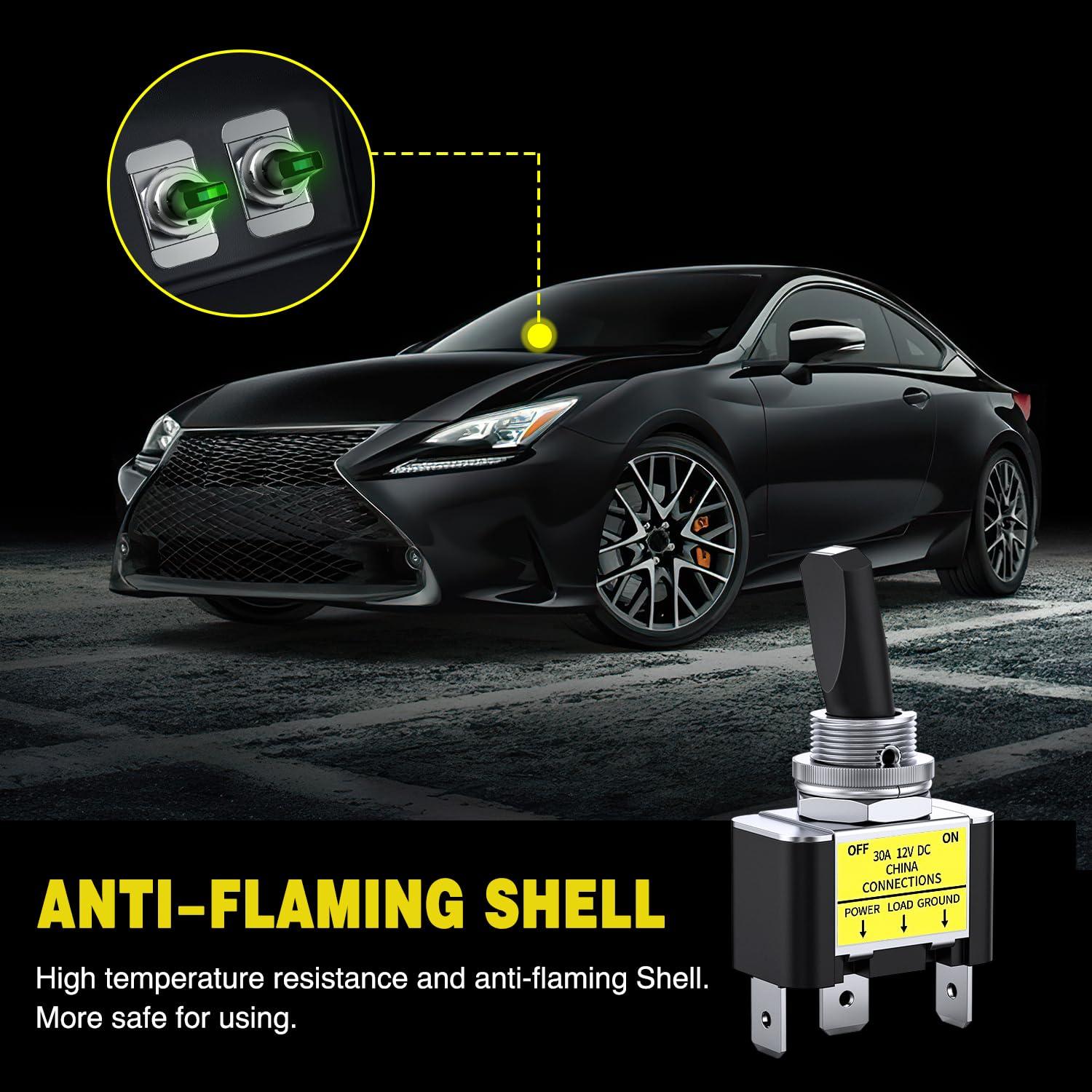 imageNilight 5 Pack 6Pin Heavy Duty Rocker Toggle Switch 15A 250V 20A 125V DPDT 6 Pin ONOffON Switch Metal Bat Waterproof Boot Cap Cover3Pin Led Toggle Switch Green