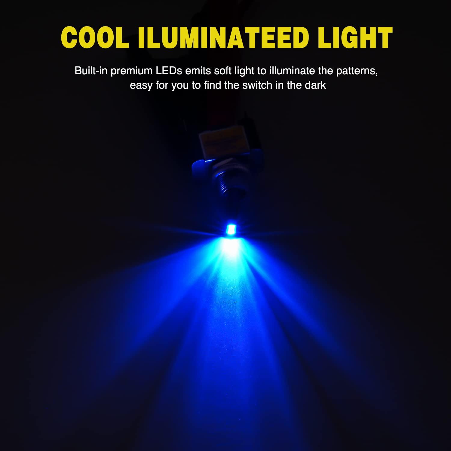 imageNilight 5 Pack 6Pin Heavy Duty Rocker Toggle Switch 15A 250V 20A 125V DPDT 6 Pin ONOffON Switch Metal Bat Waterproof Boot Cap Cover3Pin Led Toggle Switch Blue