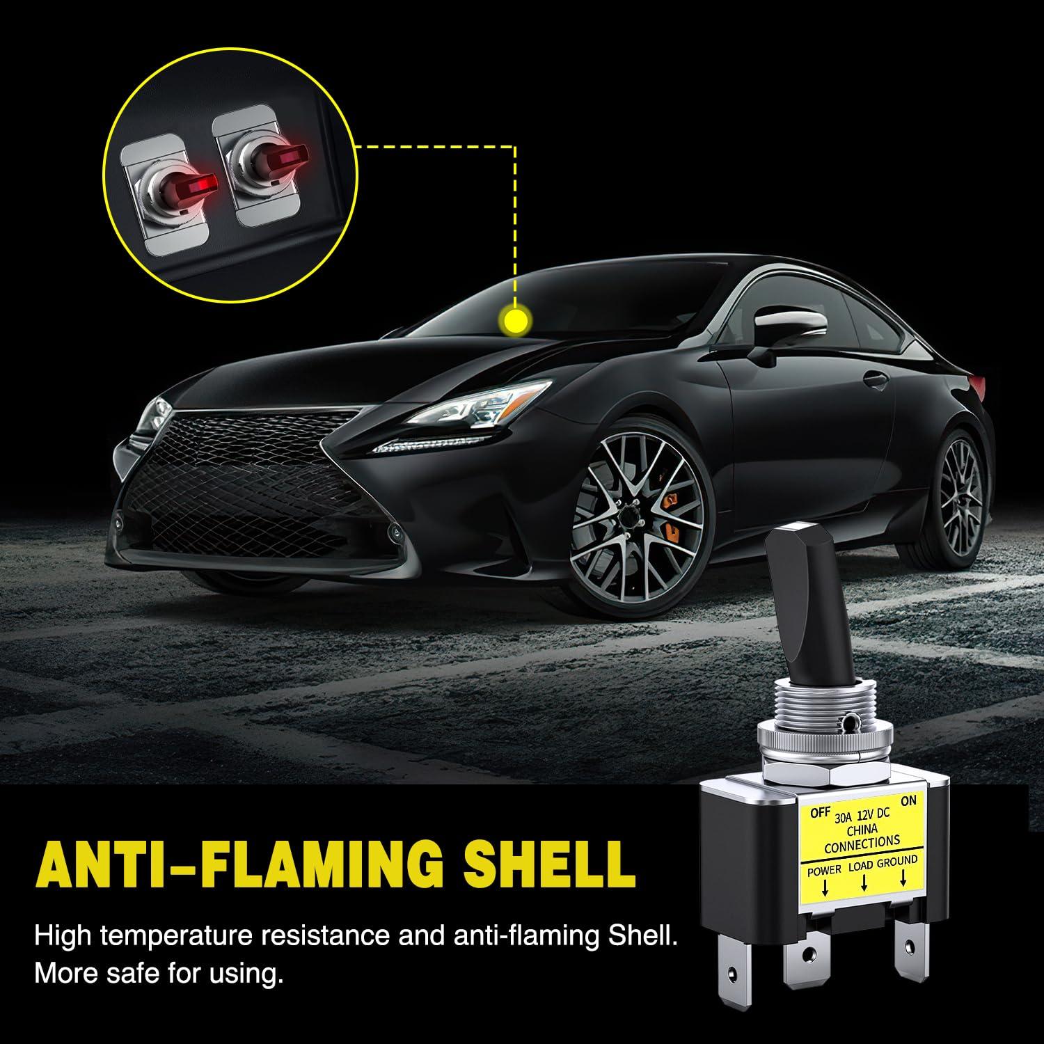 imageNilight 5 Pack 6Pin Heavy Duty Rocker Toggle Switch 15A 250V 20A 125V DPDT 6 Pin ONOffON Switch Metal Bat Waterproof Boot Cap Cover3Pin Led Toggle Switch Red