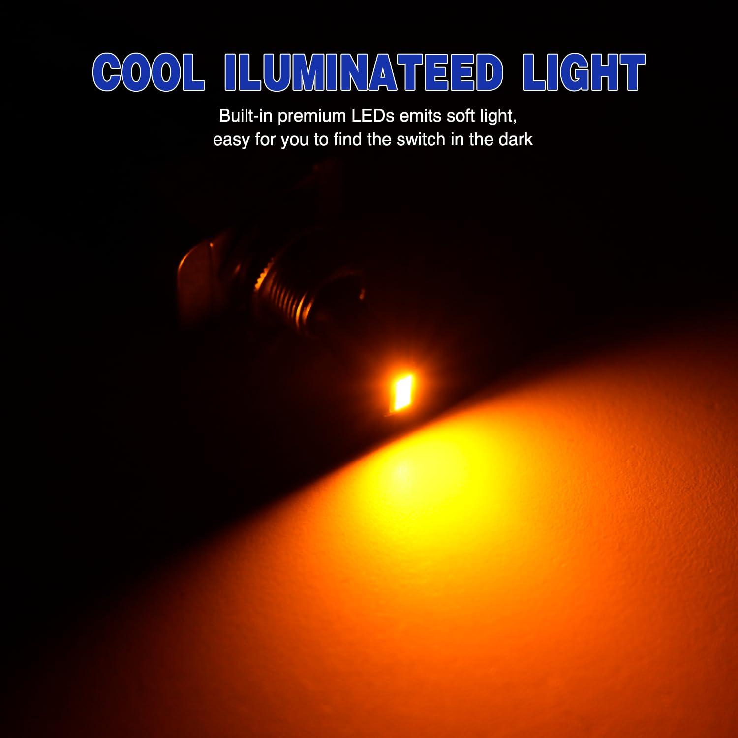 imageNilight 5 Pack 6Pin Heavy Duty Rocker Toggle Switch 15A 250V 20A 125V DPDT 6 Pin ONOffON Switch Metal Bat Waterproof Boot Cap CoverYellow