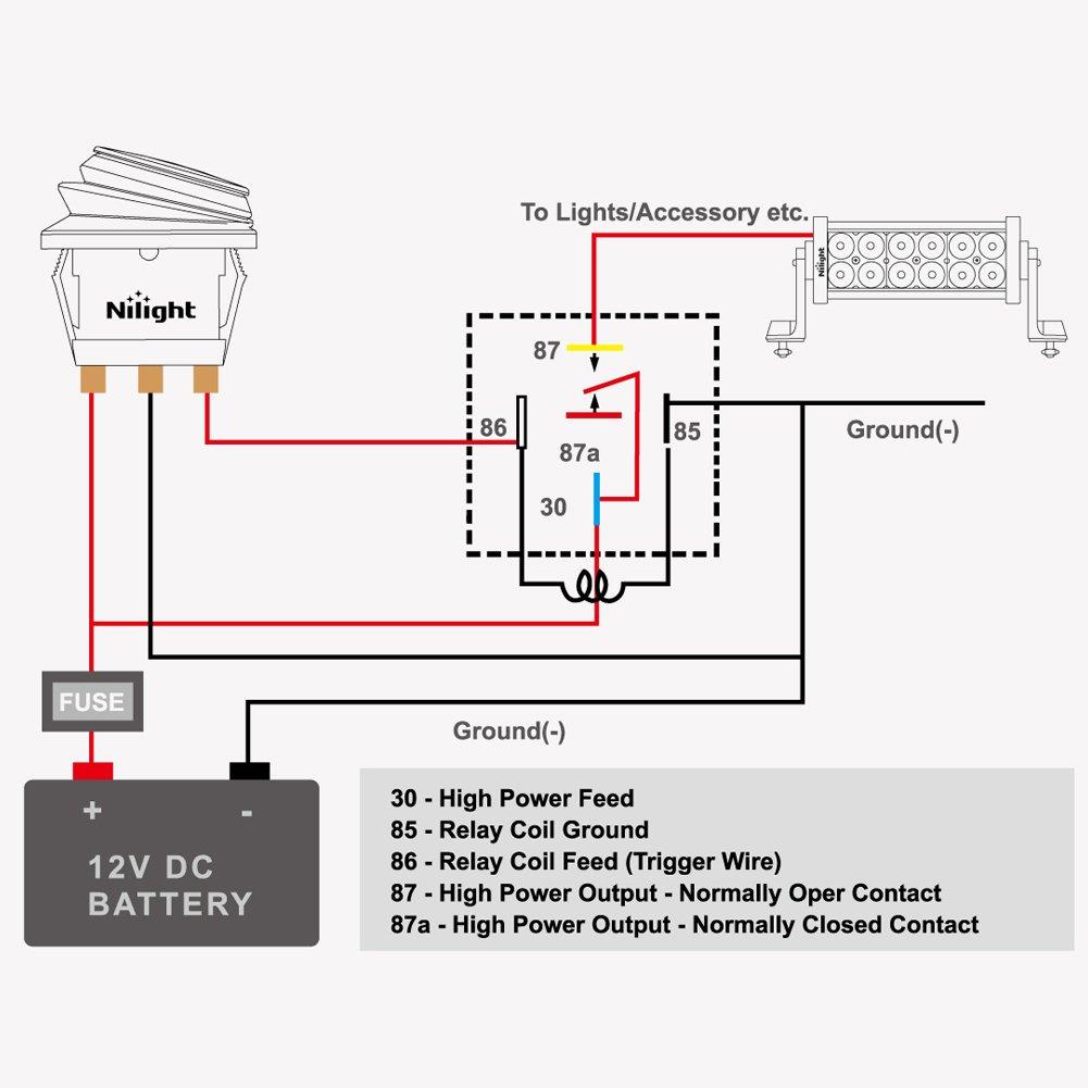 imageNilight 50003R Automotive Set 5Pin 3040A 12V SPDT with Interlocking Relay Socket and Wiring Harness5 Pack 2 Years Warranty5Pin Relay  harness socket