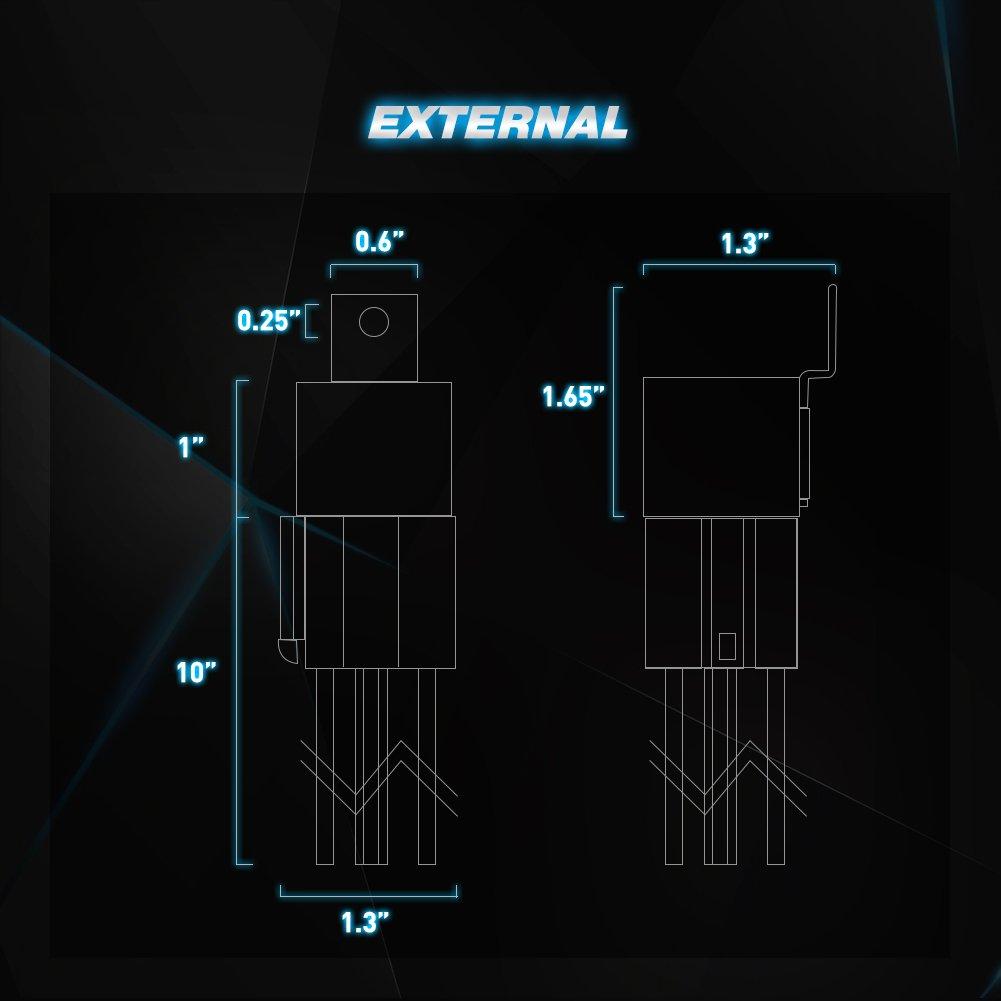imageNilight 50003R Automotive Set 5Pin 3040A 12V SPDT with Interlocking Relay Socket and Wiring Harness5 Pack 2 Years Warranty5Pin Relay  harness socket