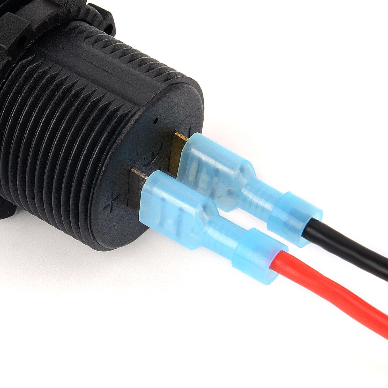 imageNilight 50022R 160pcs Nylon Fully Insulated MaleFemale Spade Crimp Quick Disconnects Wire Terminals Connector Set200PCS Spade Terminal