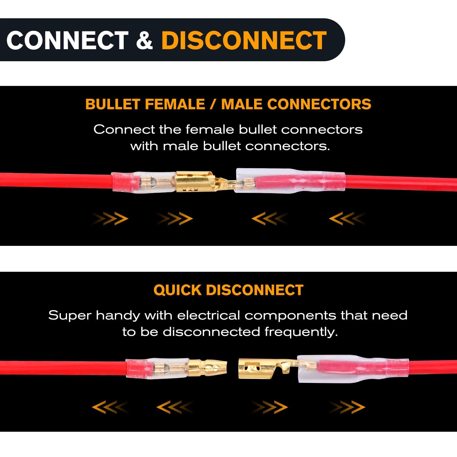 imageNilight 50022R 160pcs Nylon Fully Insulated MaleFemale Spade Crimp Quick Disconnects Wire Terminals Connector Set400PCS Bullet Connectors