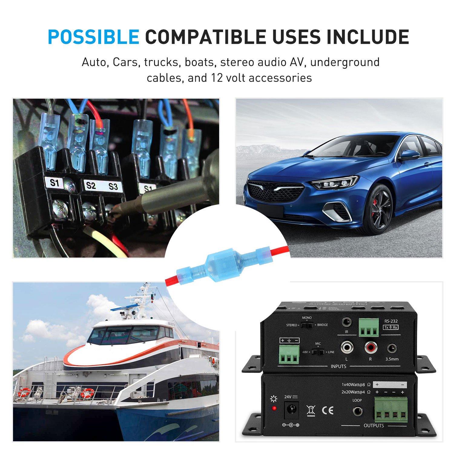 imageNilight 50022R 160pcs Nylon Fully Insulated MaleFemale Spade Crimp Quick Disconnects Wire Terminals Connector Set400PCS Spade Terminal