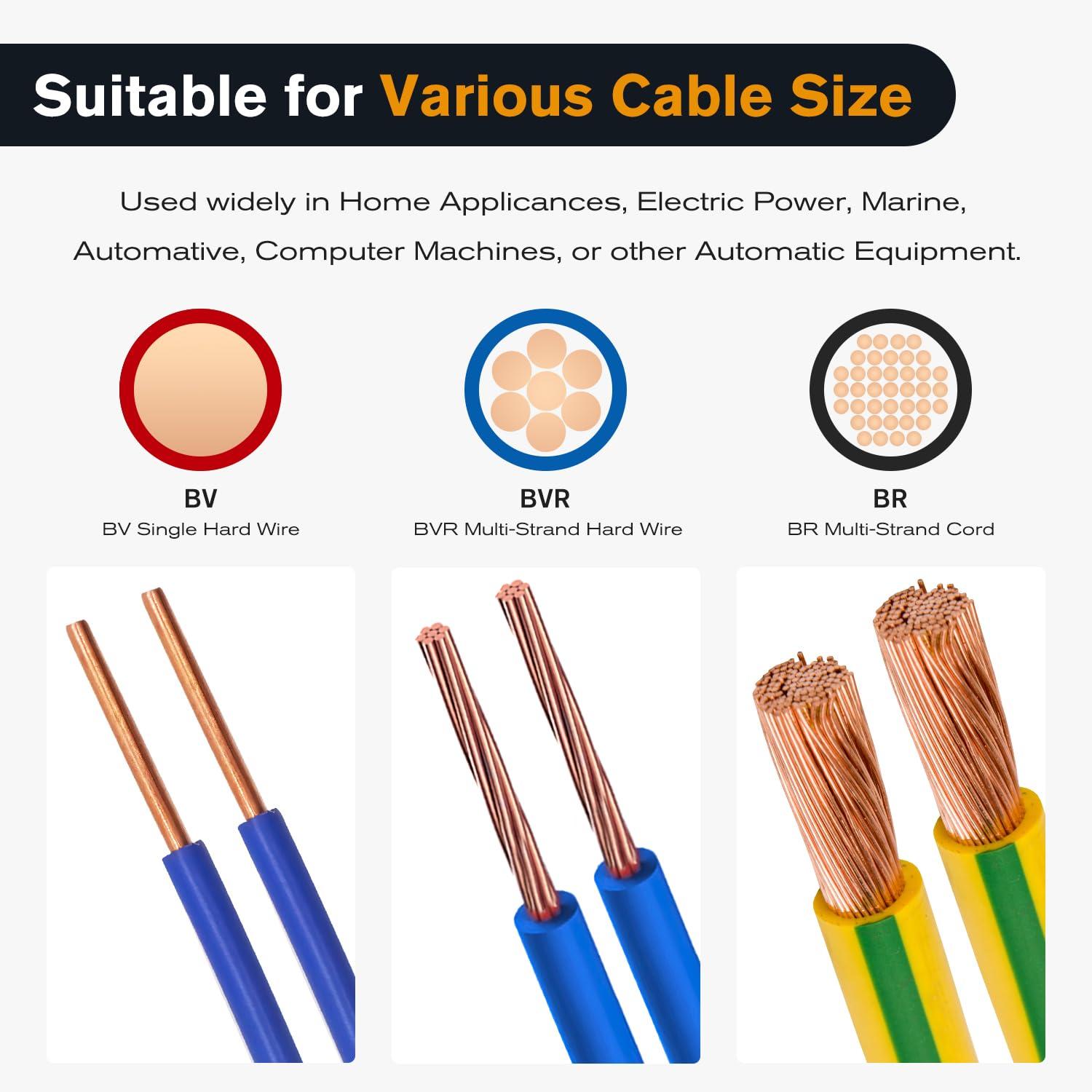 imageNilight 50047R 110pcs Nylon Flag Spade Female Insulated Quick Disconnects 2218 1614 1210 Gauge Electrical Crimp Terminals Connector Assortment Set400PCS Bullet Connectors