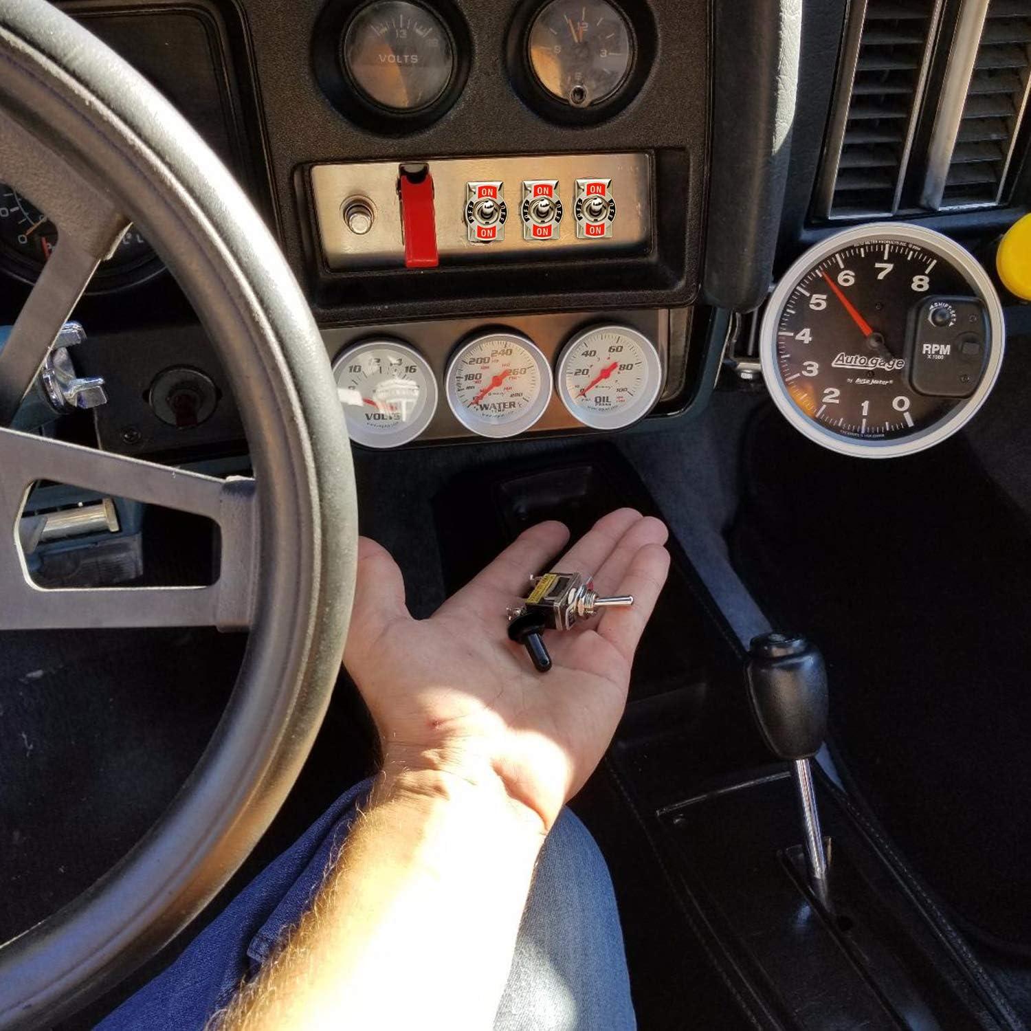 imageNilight 50098R 6Pin Heavy Duty Rocker Toggle 15A 250V 20A 125V DPDT 6 Pin ONOffON Switch Metal Bat Waterproof Boot Cap Cover5 Pack 2 Years Warranty