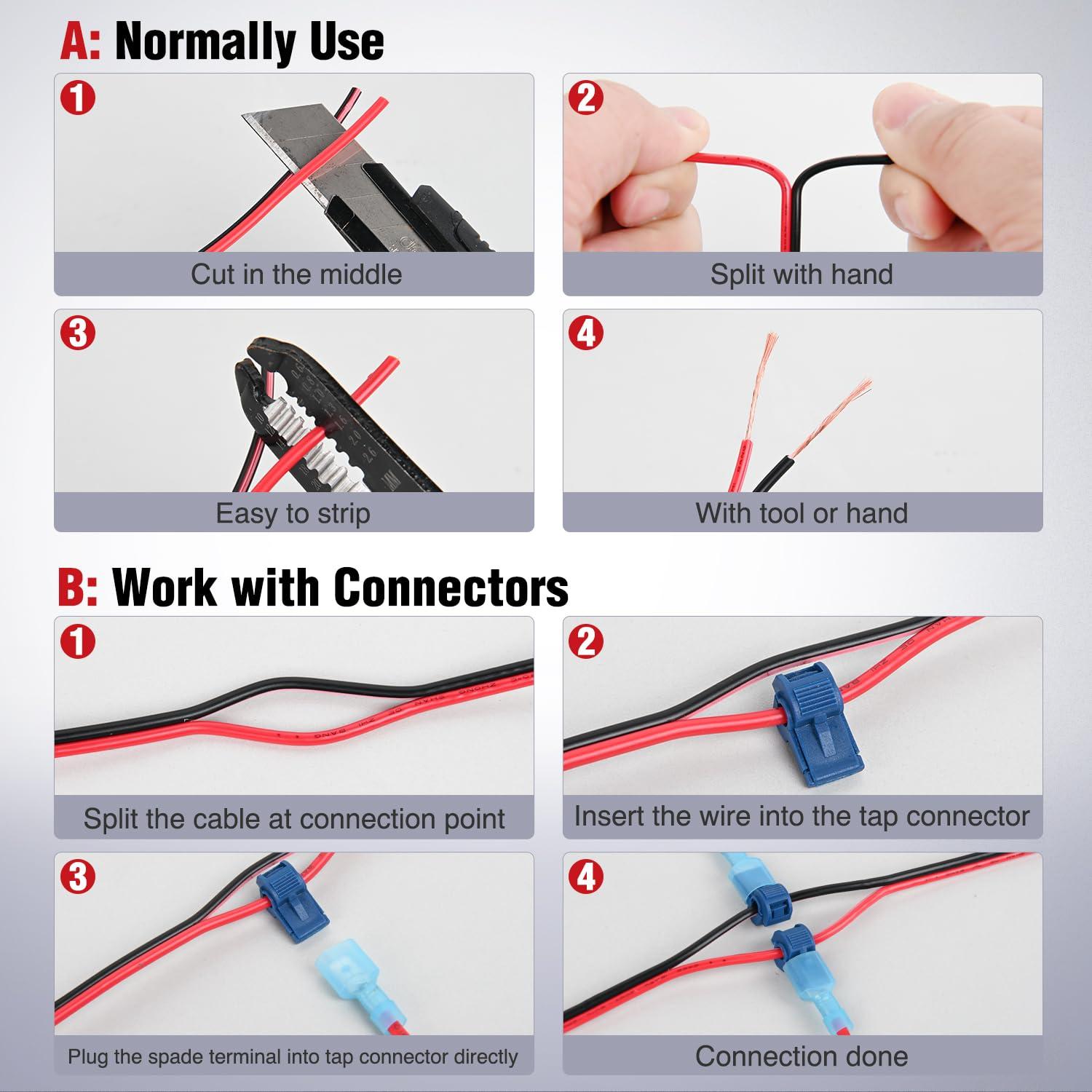 imageNilight 50FT 16AWG Copper Clad Aluminum Wire 162 Gauge Red Black CCA Electrical Cable 2 Conductor Parallel 12V24V DC Flexible Extension Cords for Car Audio Radio Speaker Amplifier14AWG50FT