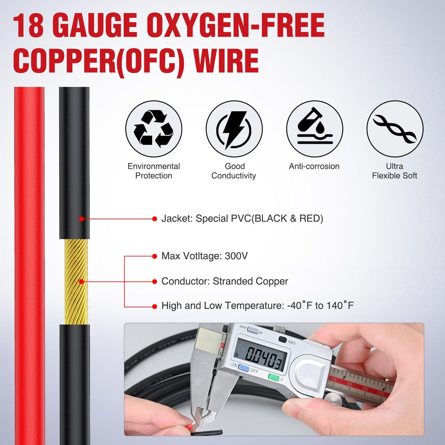 imageNilight 50FT 20 Gauge 3 Conductor Electrical Wire Tinned Oxygen Free Copper Red Black Yellow 3 Wires Parallel 600V DC Flexible PVC Case Extension Cords for LED Strips Lamps Lighting2 Conductor