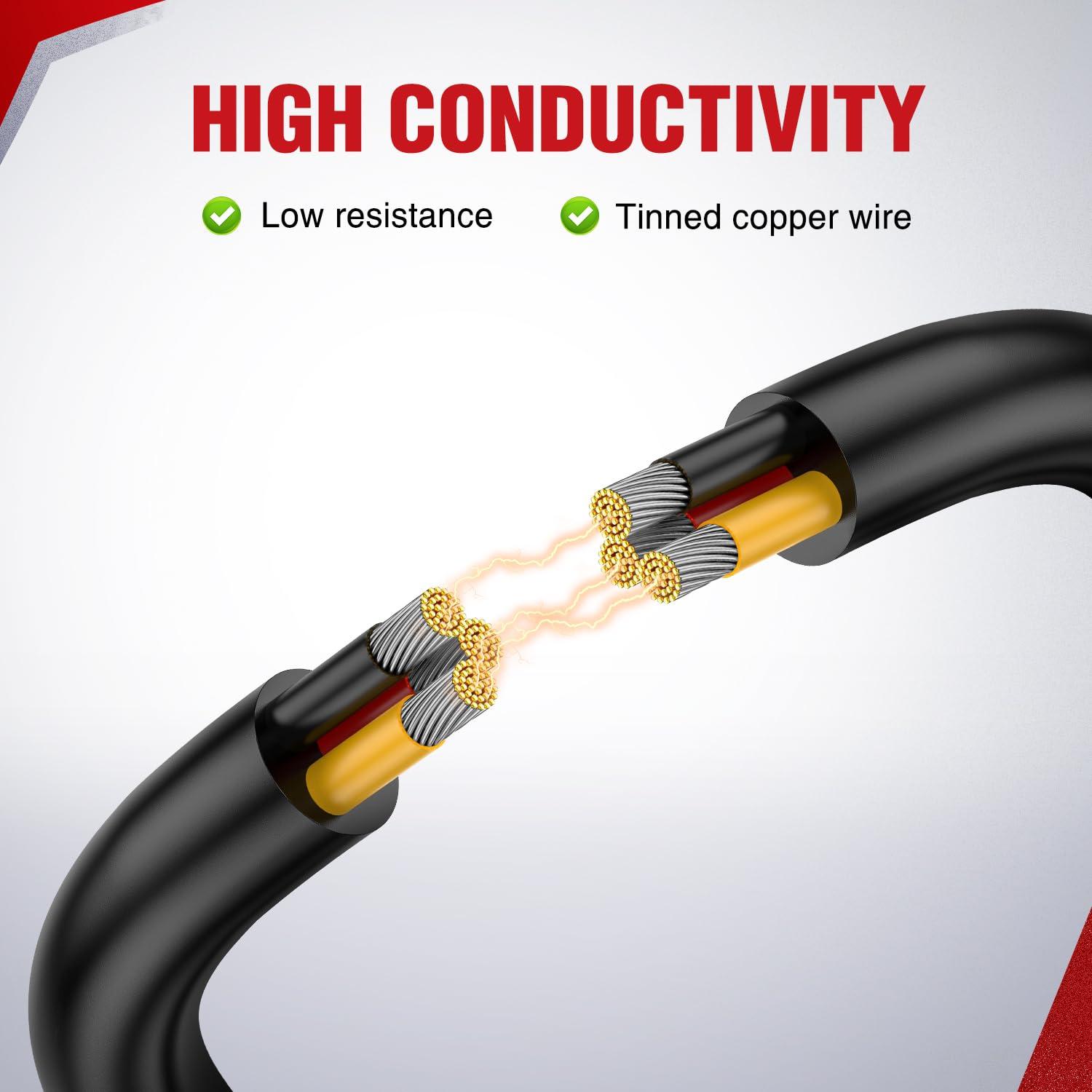 imageNilight 50FT 20 Gauge 3 Conductor Electrical Wire Tinned Oxygen Free Copper Red Black Yellow 3 Wires Parallel 600V DC Flexible PVC Case Extension Cords for LED Strips Lamps Lighting3 Conductor
