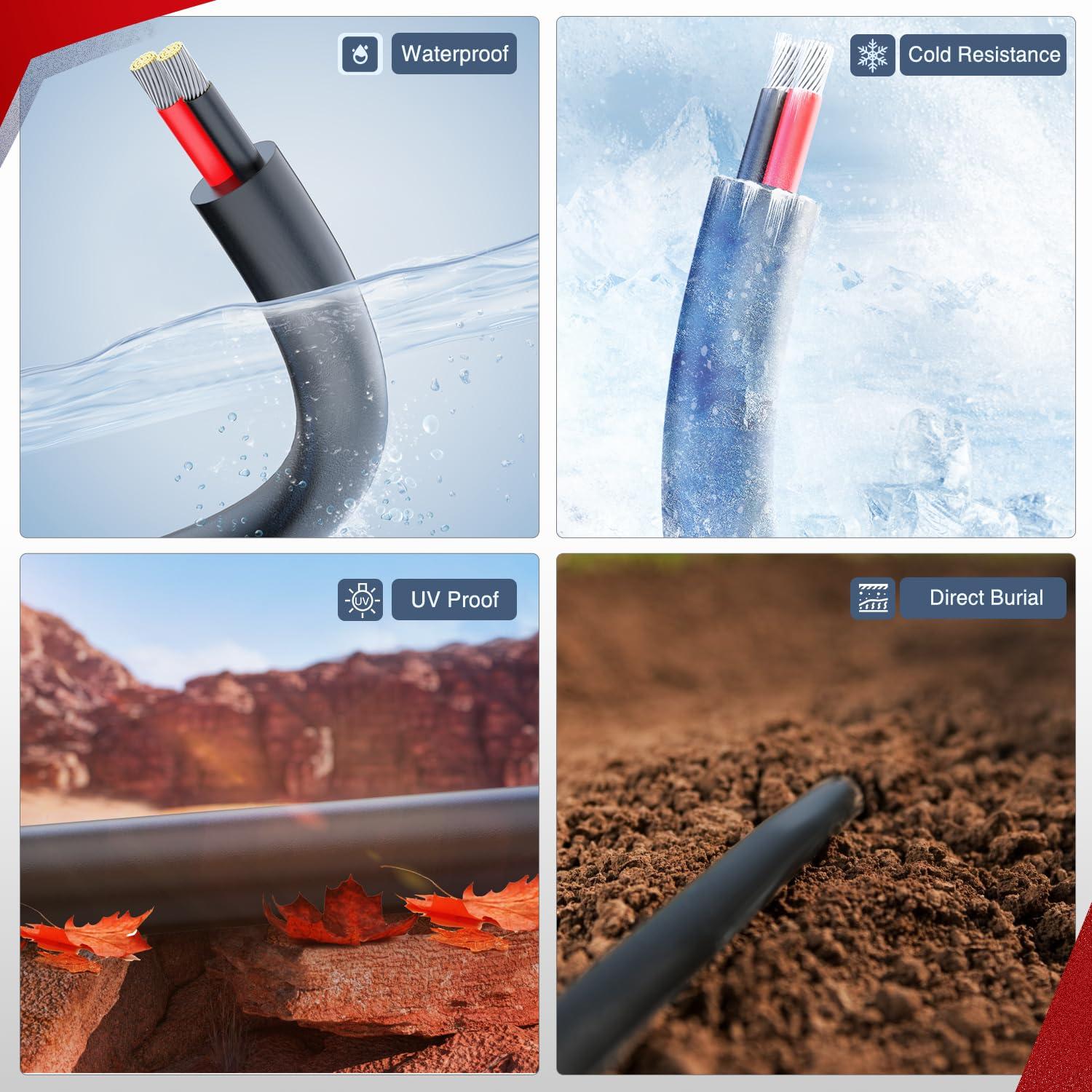 imageNilight 50FT 20 Gauge 3 Conductor Electrical Wire Tinned Oxygen Free Copper Red Black Yellow 3 Wires Parallel 600V DC Flexible PVC Case Extension Cords for LED Strips Lamps Lighting2 Conductor