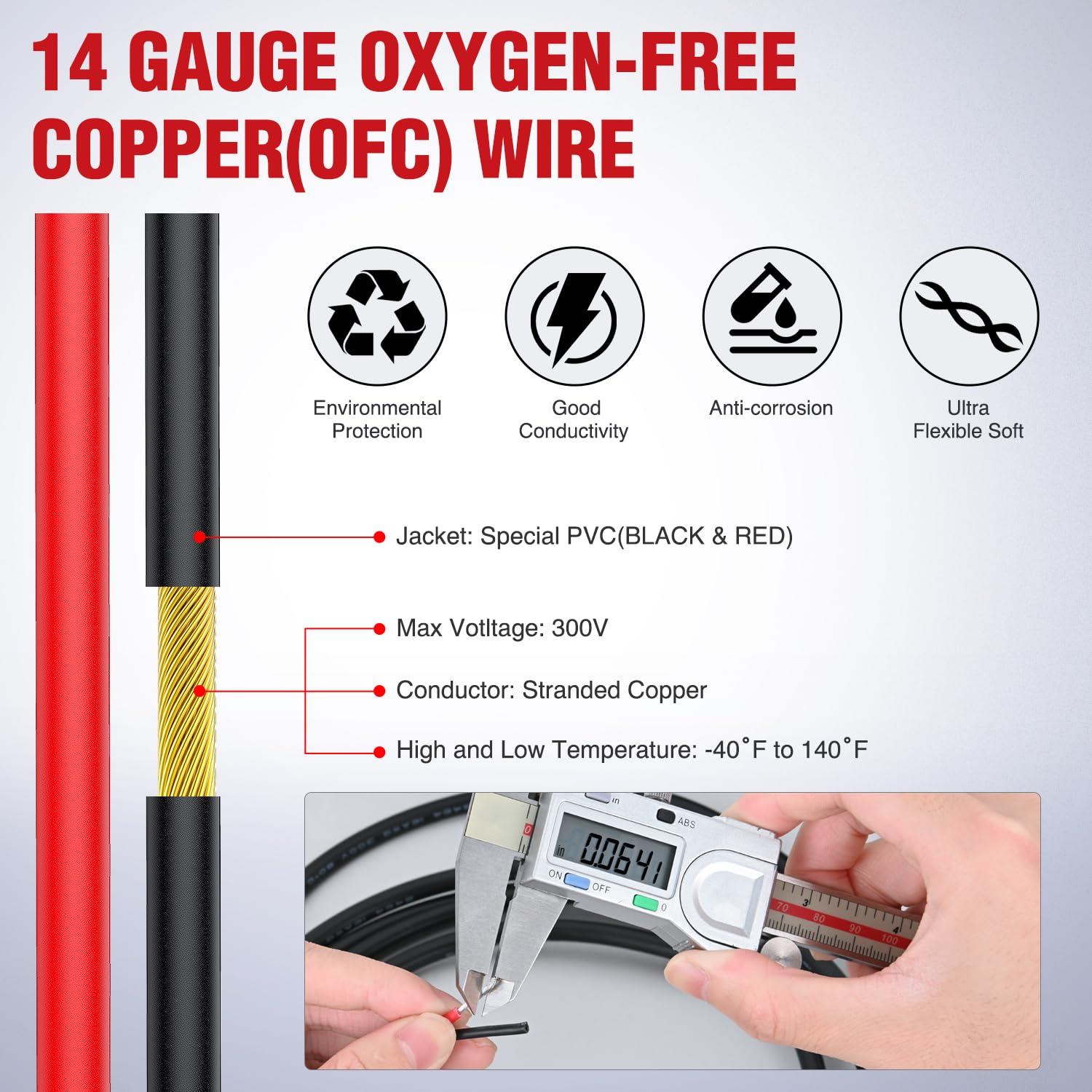 imageNilight 50FT 20 Gauge 3 Conductor Electrical Wire Tinned Oxygen Free Copper Red Black Yellow 3 Wires Parallel 600V DC Flexible PVC Case Extension Cords for LED Strips Lamps Lighting2 Conductor