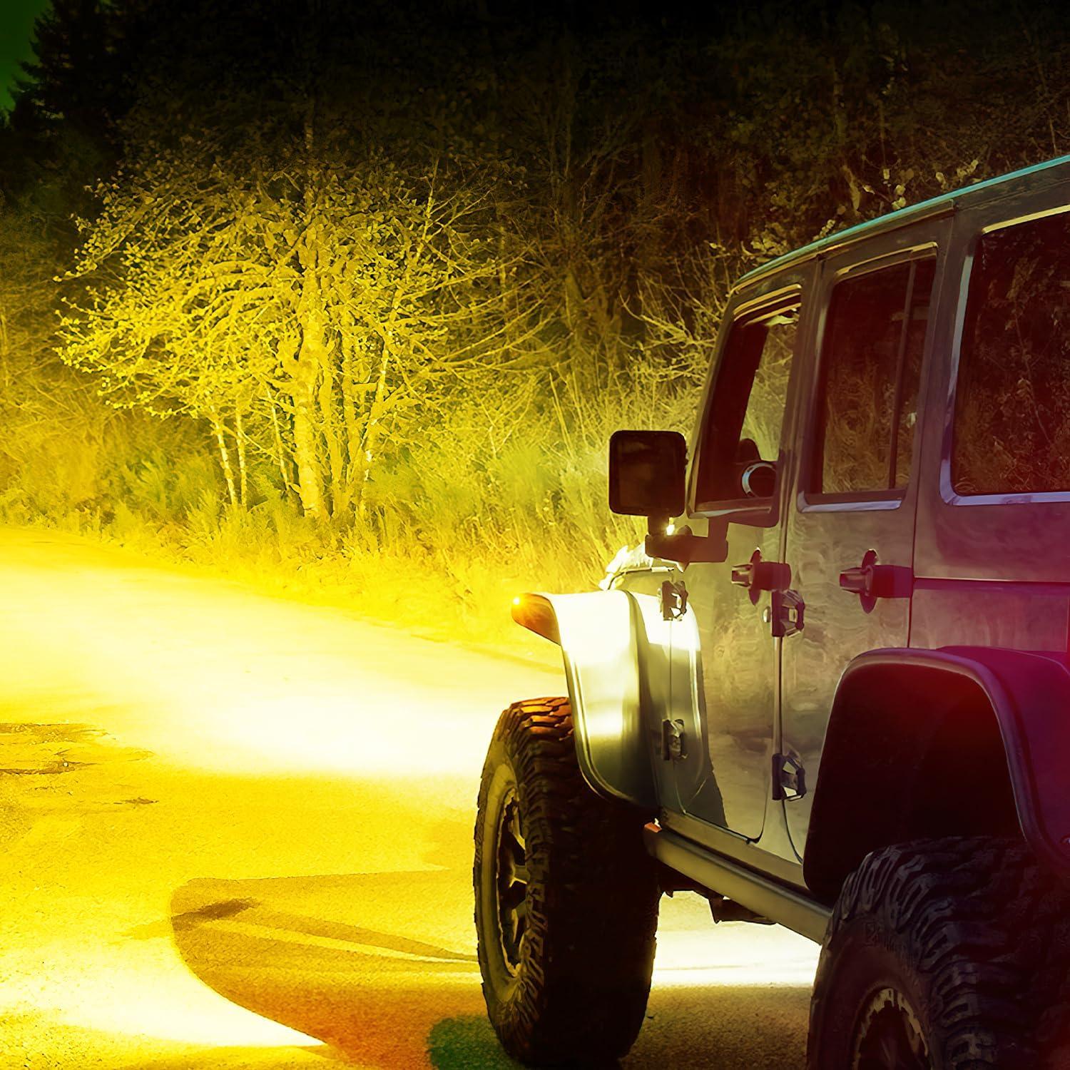 imageNilight 52 Inch LED Light Bar 783 LED Chips Curved Triple Row Fog Light Yellow Beam Spot Flood Combo High Power LED Driving Lights Off Road Lights for Trucks SUV UTV ATV Truck Van 4x4 Boatyellow beam 50 inch curved light bar
