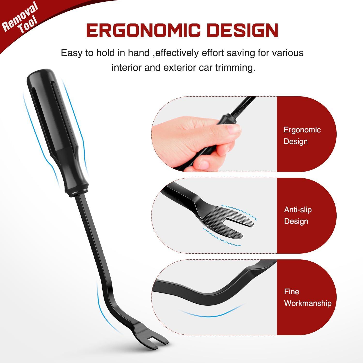 imageNilight 5PCS Auto Trim Removal Tool Set for Car Audio Dash Panel Window Molding Fastener Remover Tool KitBlack