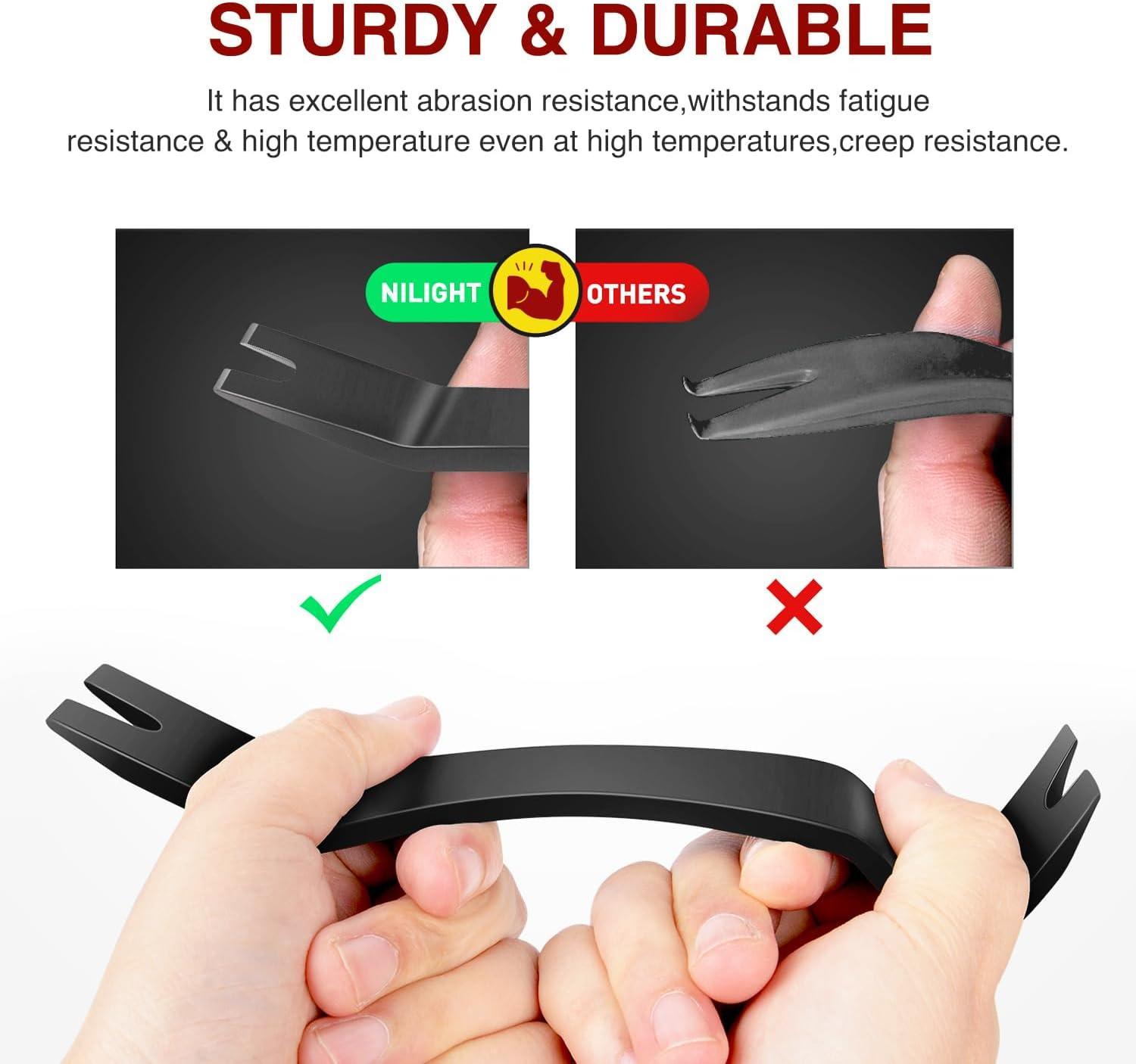 imageNilight 5PCS Auto Trim Removal Tool Set for Car Audio Dash Panel Window Molding Fastener Remover Tool KitBlack