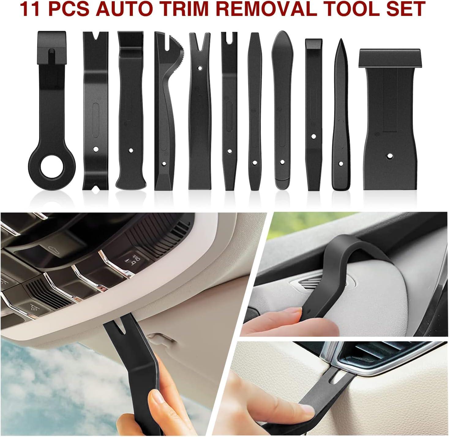 imageNilight 5PCS Auto Trim Removal Tool Set for Car Audio Dash Panel Window Molding Fastener Remover Tool KitBlack