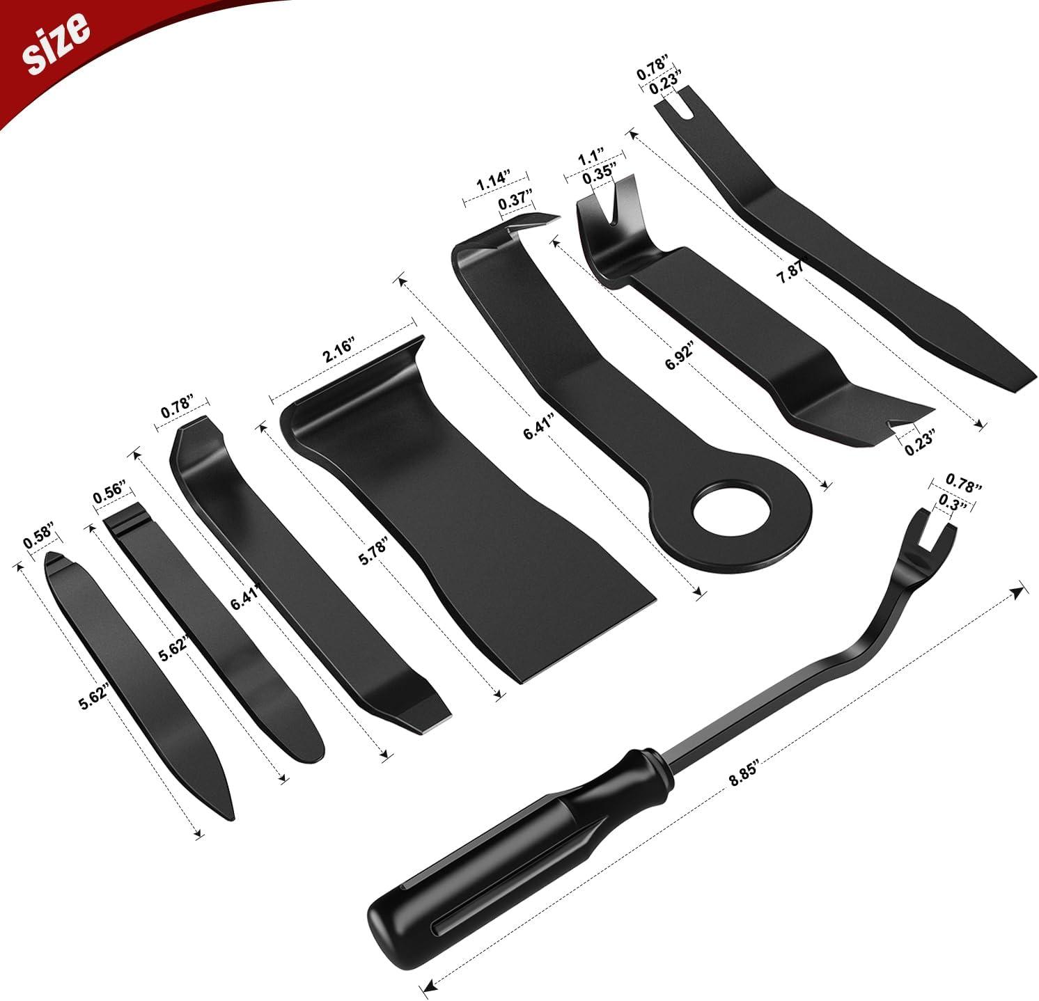 imageNilight 5PCS Auto Trim Removal Tool Set for Car Audio Dash Panel Window Molding Fastener Remover Tool KitBlack