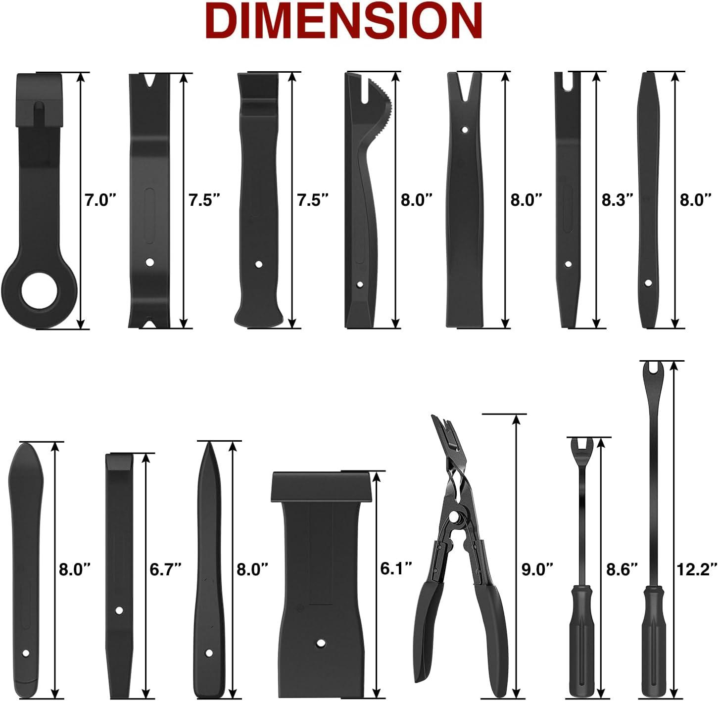 imageNilight 5PCS Auto Trim Removal Tool Set for Car Audio Dash Panel Window Molding Fastener Remover Tool KitBlack