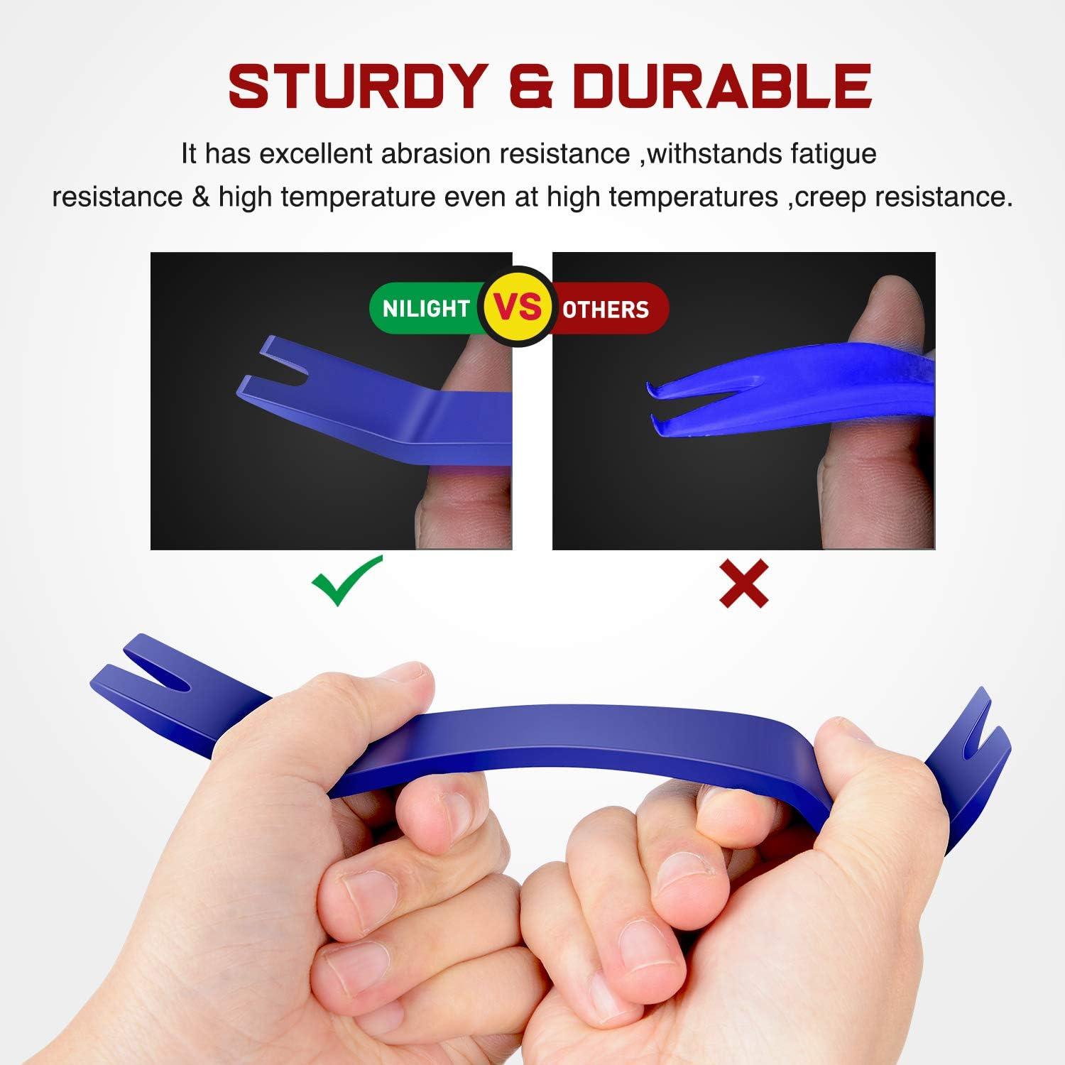 imageNilight 5PCS Auto Trim Removal Tool Set for Car Audio Dash Panel Window Molding Fastener Remover Tool KitBlue