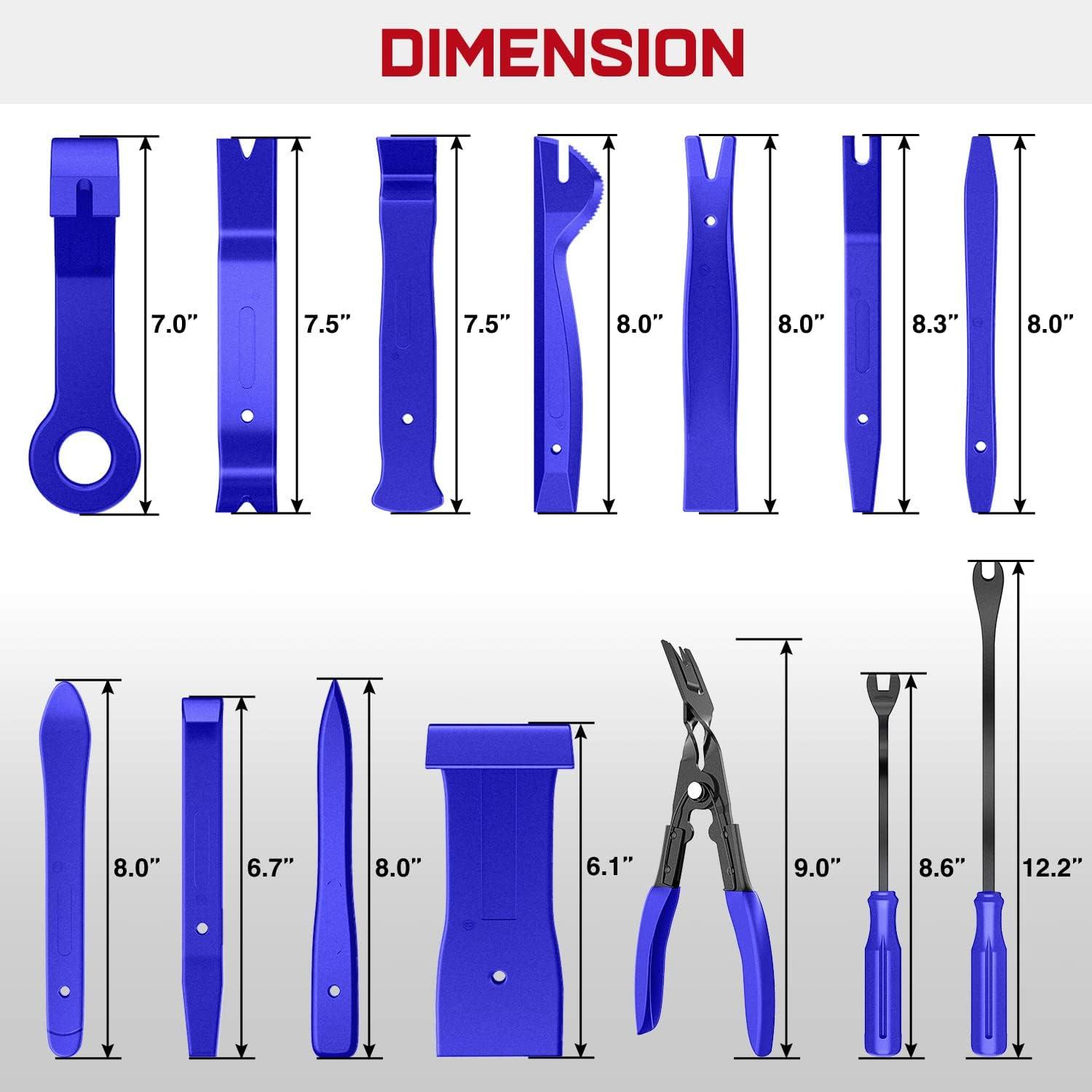 imageNilight 5PCS Auto Trim Removal Tool Set for Car Audio Dash Panel Window Molding Fastener Remover Tool KitBlue