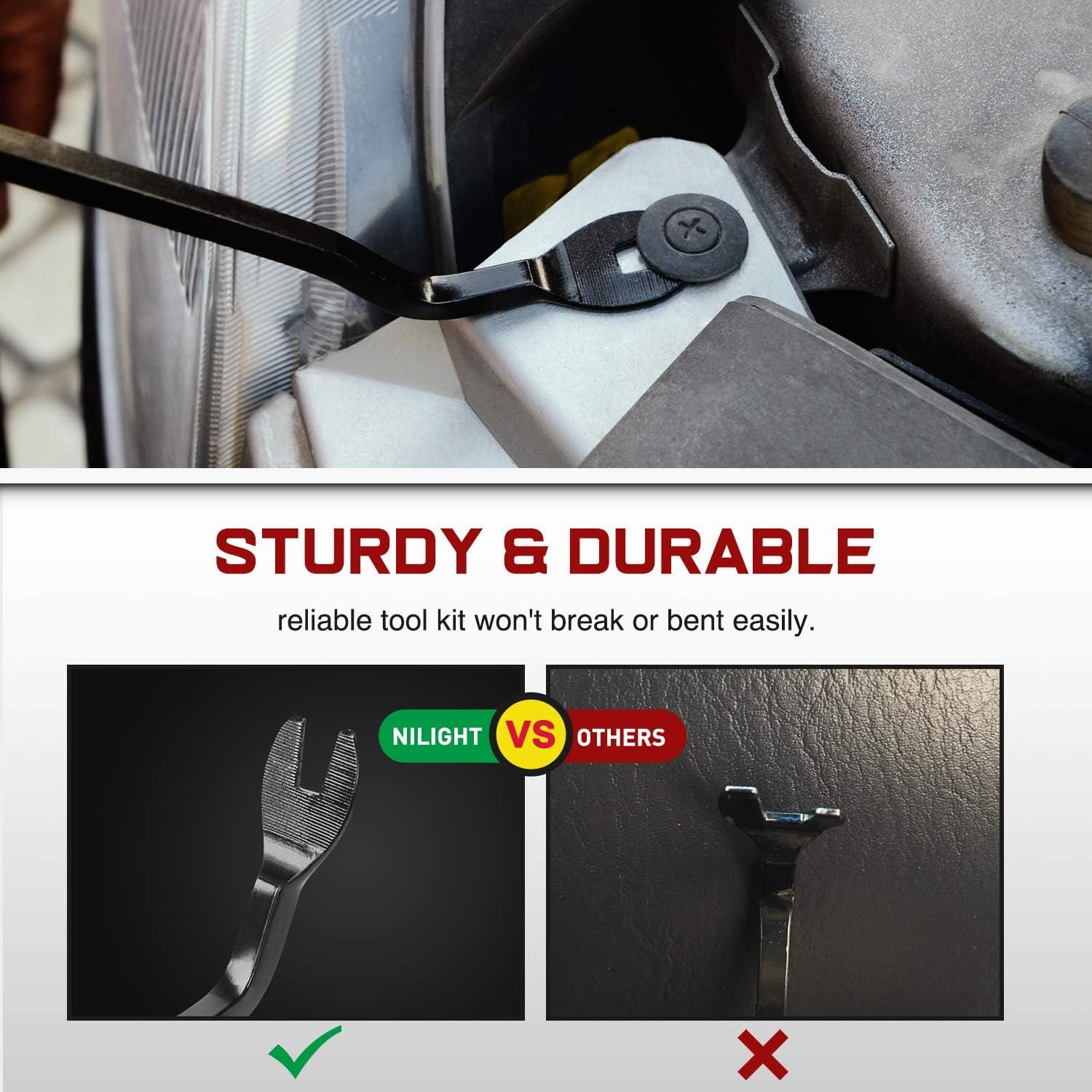 imageNilight 5PCS Auto Trim Removal Tool Set for Car Audio Dash Panel Window Molding Fastener Remover Tool KitBlue