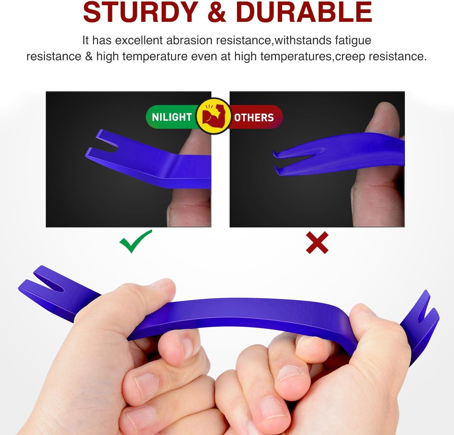 imageNilight 5PCS Auto Trim Removal Tool Set for Car Audio Dash Panel Window Molding Fastener Remover Tool KitBlue