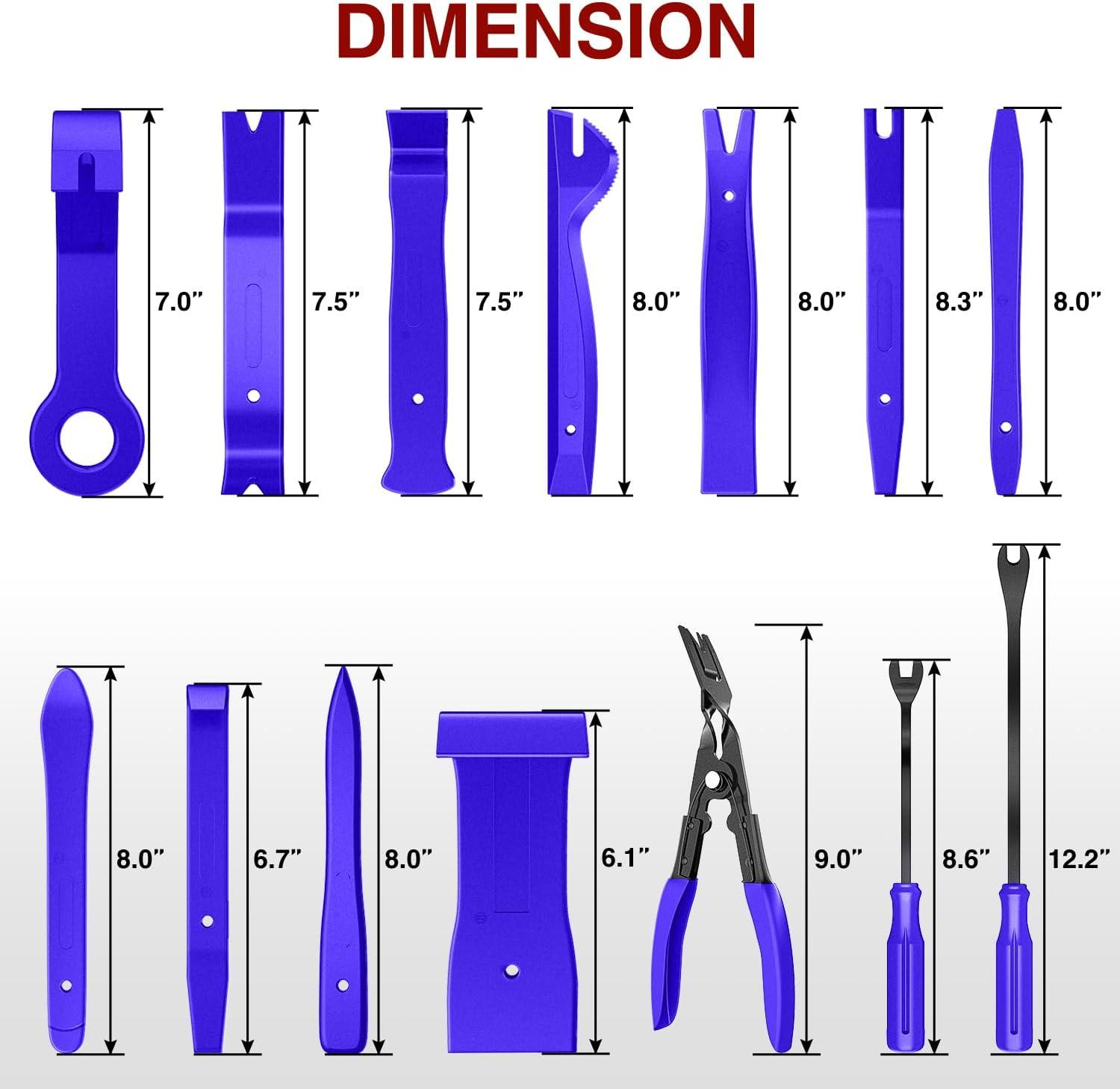 imageNilight 5PCS Auto Trim Removal Tool Set for Car Audio Dash Panel Window Molding Fastener Remover Tool KitBlue