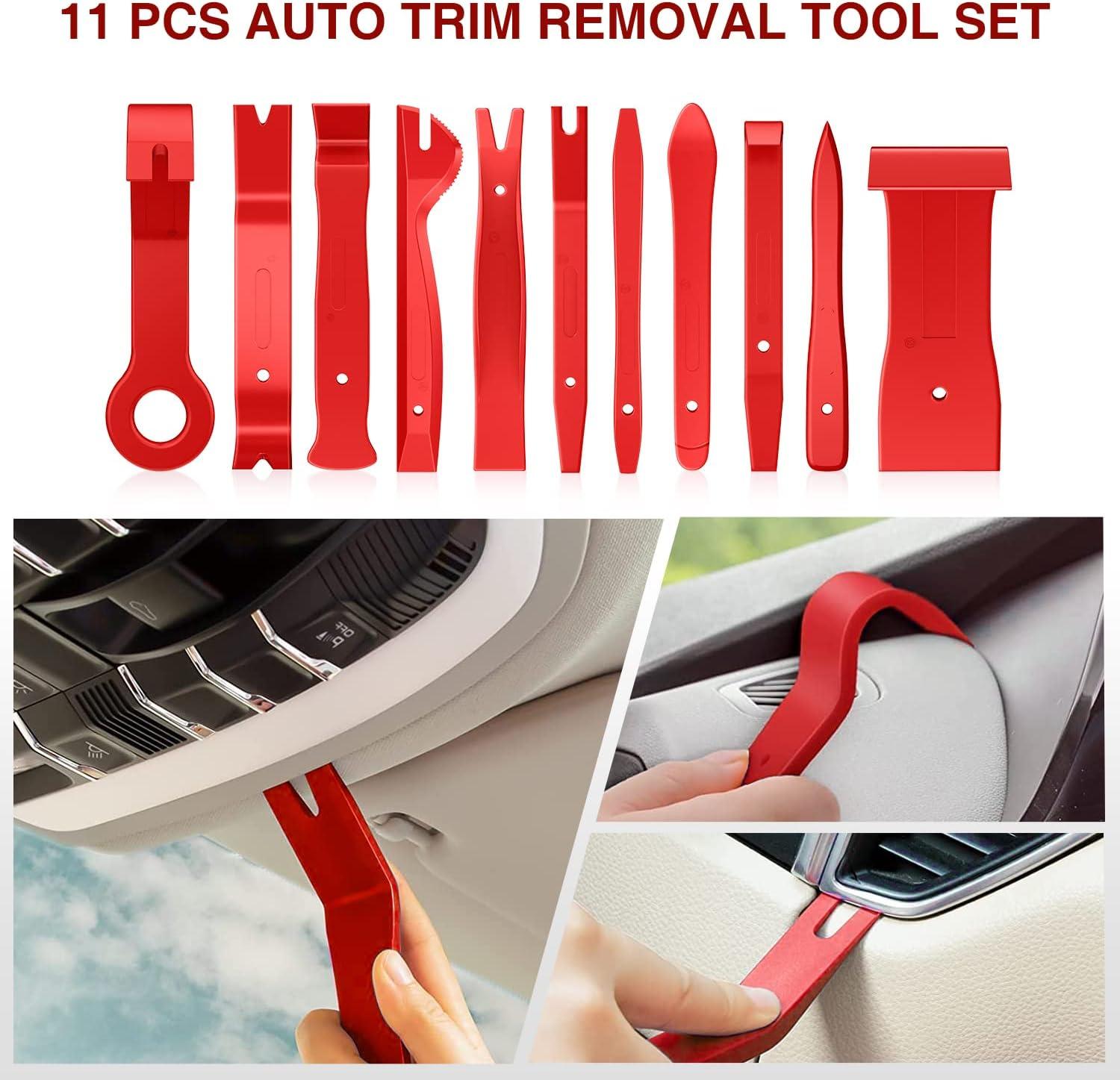 imageNilight 5PCS Auto Trim Removal Tool Set for Car Audio Dash Panel Window Molding Fastener Remover Tool KitRed