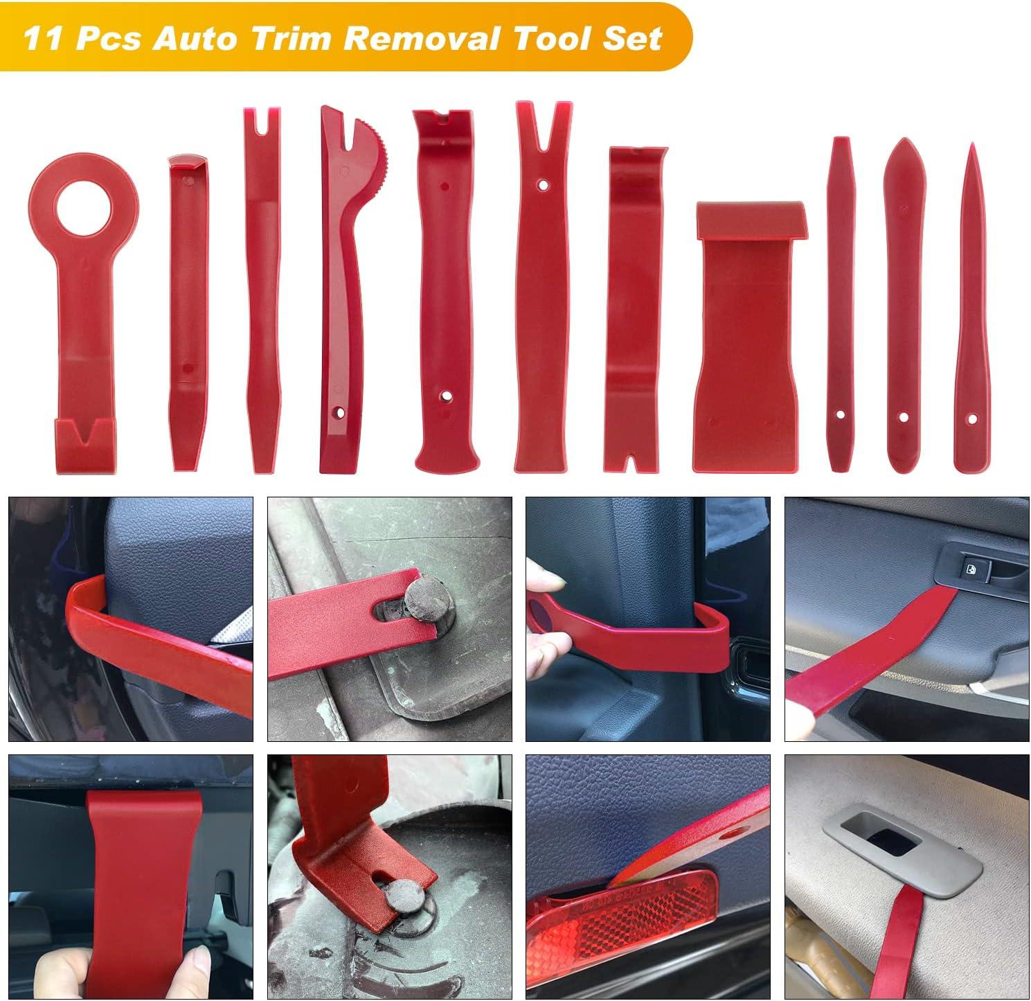 imageNilight 5PCS Auto Trim Removal Tool Set for Car Audio Dash Panel Window Molding Fastener Remover Tool KitRed