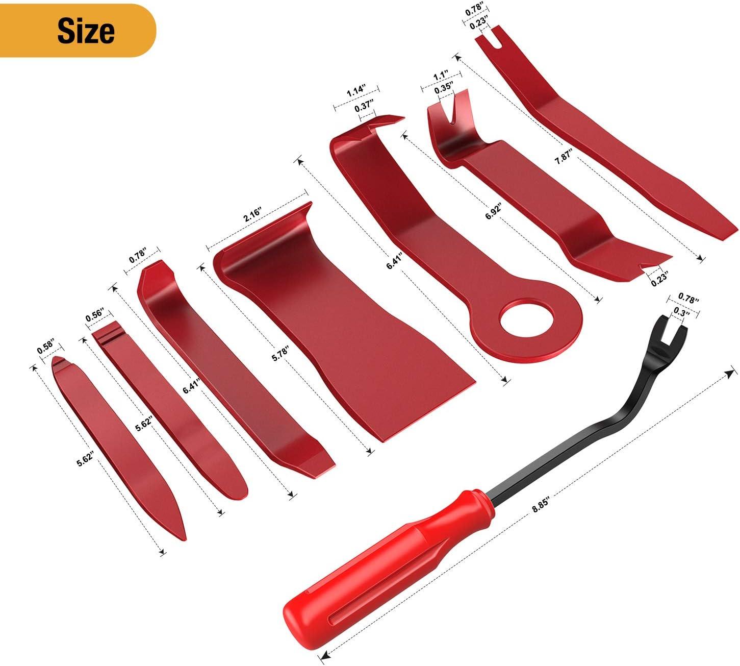 imageNilight 5PCS Auto Trim Removal Tool Set for Car Audio Dash Panel Window Molding Fastener Remover Tool KitRed