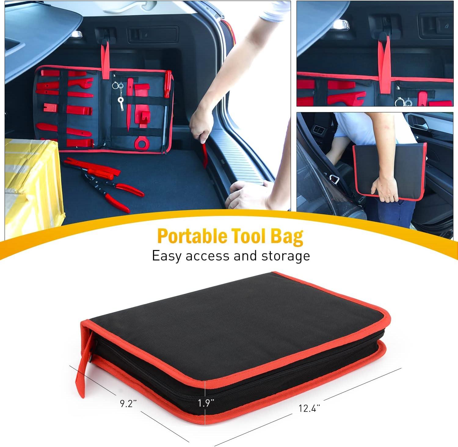 imageNilight 5PCS Auto Trim Removal Tool Set for Car Audio Dash Panel Window Molding Fastener Remover Tool KitRed