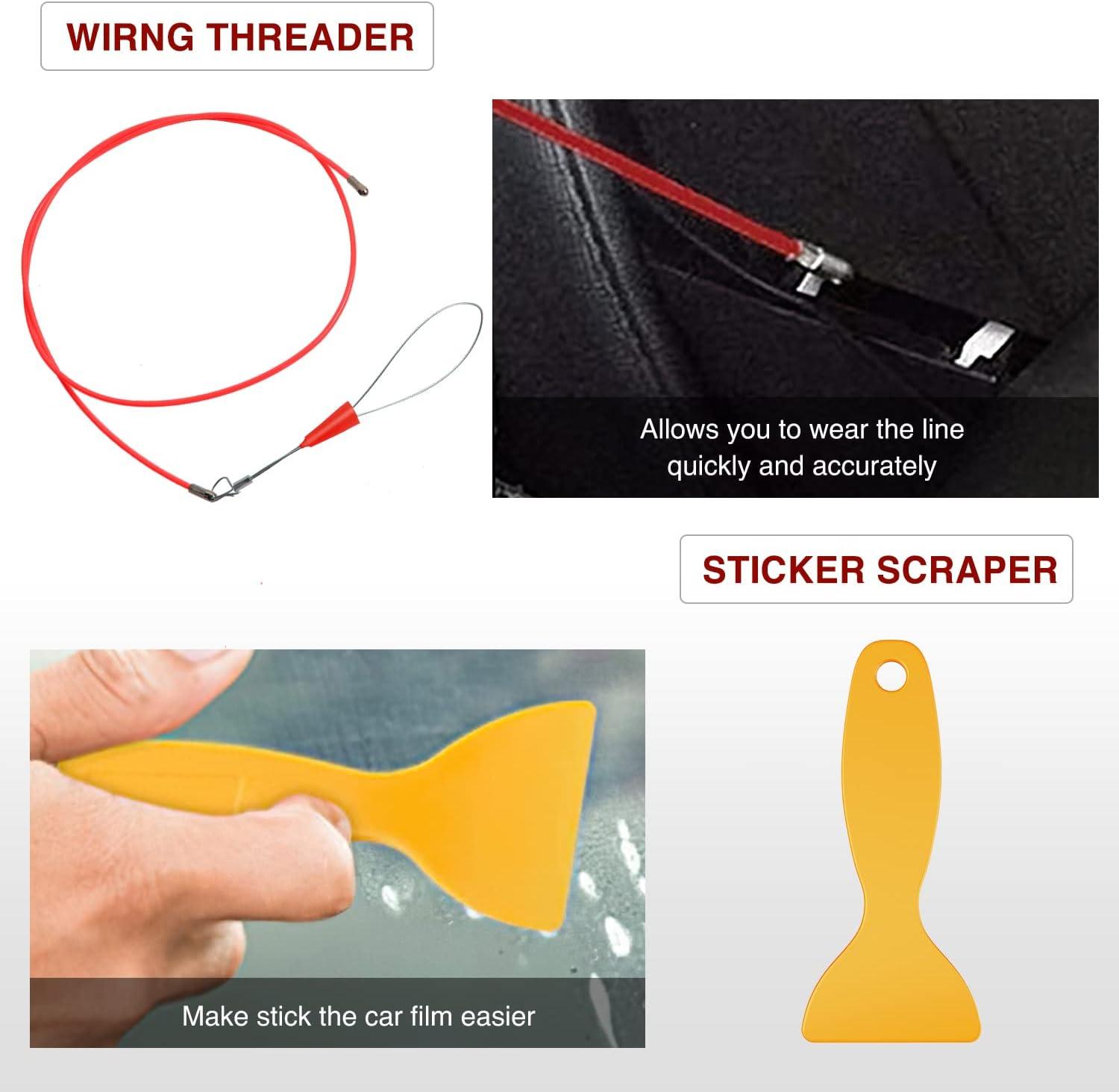 imageNilight 5PCS Auto Trim Removal Tool Set for Car Audio Dash Panel Window Molding Fastener Remover Tool KitRed