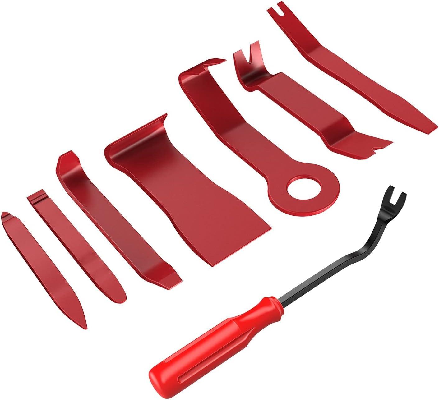 imageNilight 5PCS Auto Trim Removal Tool Set for Car Audio Dash Panel Window Molding Fastener Remover Tool KitRed